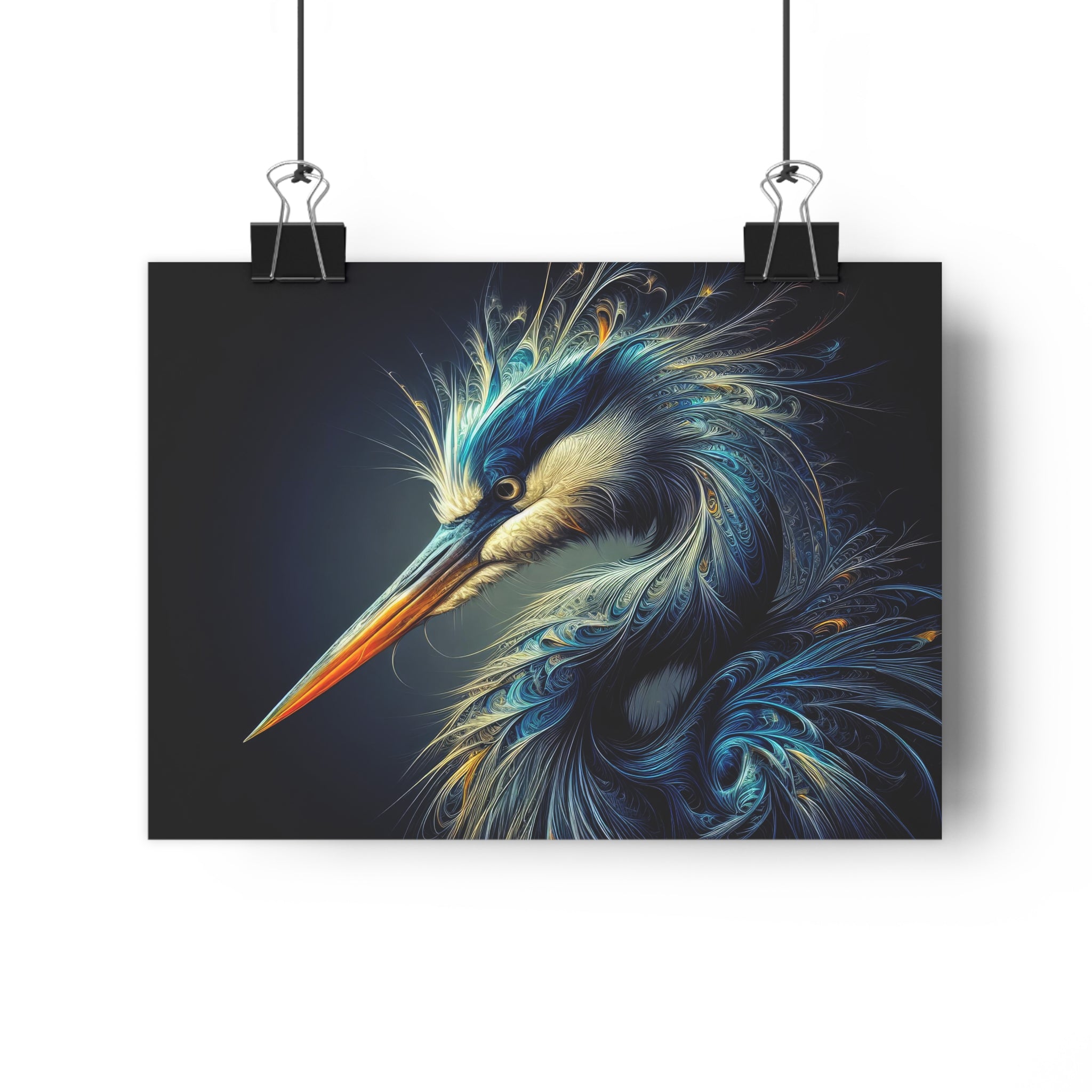 Harmonious Heron Hues Art Print