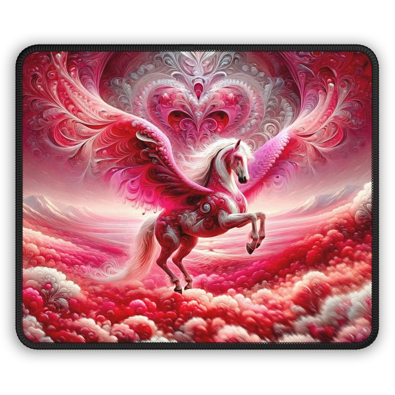 Le tapis de souris de jeu Pegasus à ailes pourpres