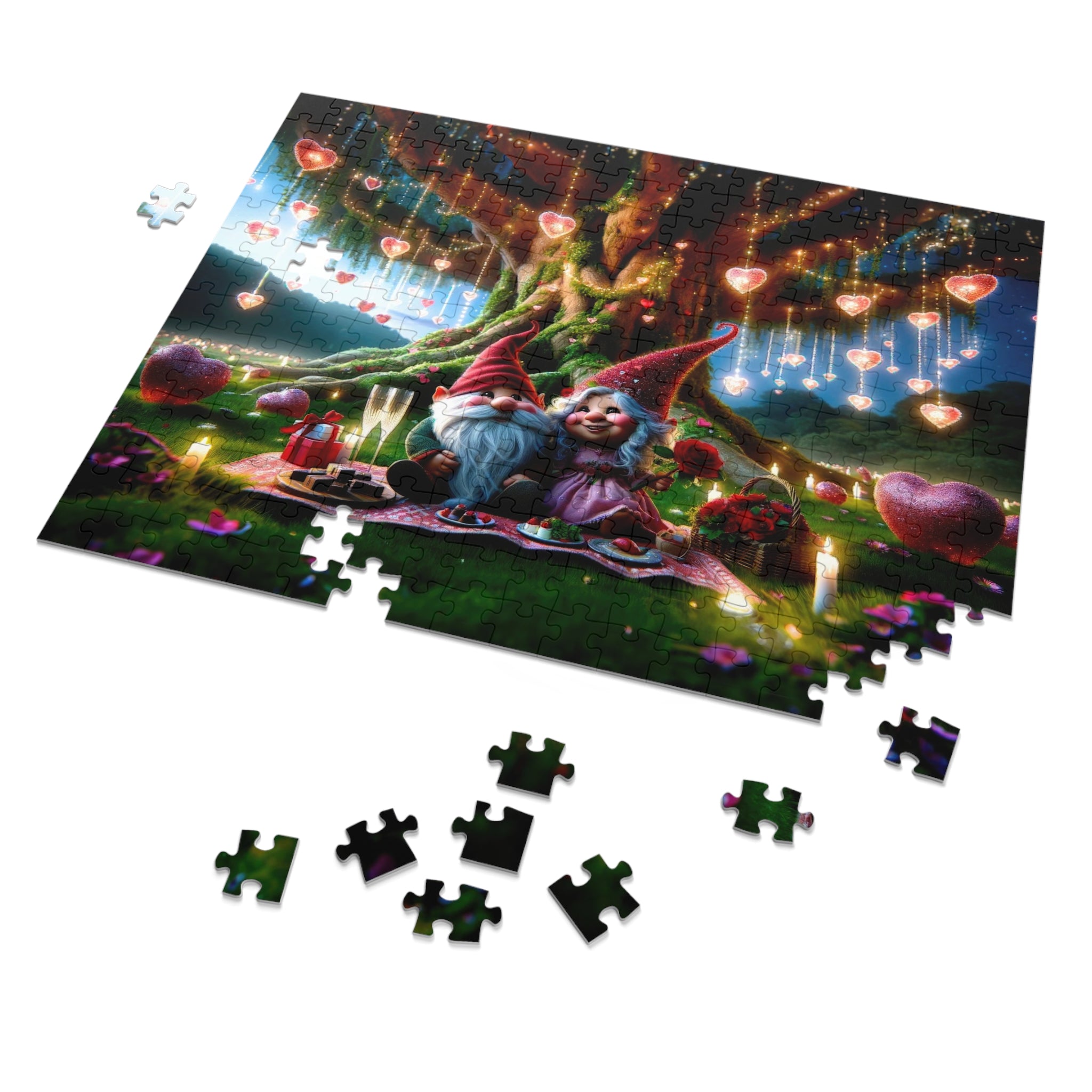 Enchanted Valentine's Eve with the Gnomes Jigsaw Puzzle