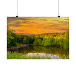 Coucher de soleil sur le lac Ridge à Goose Creek Poster
