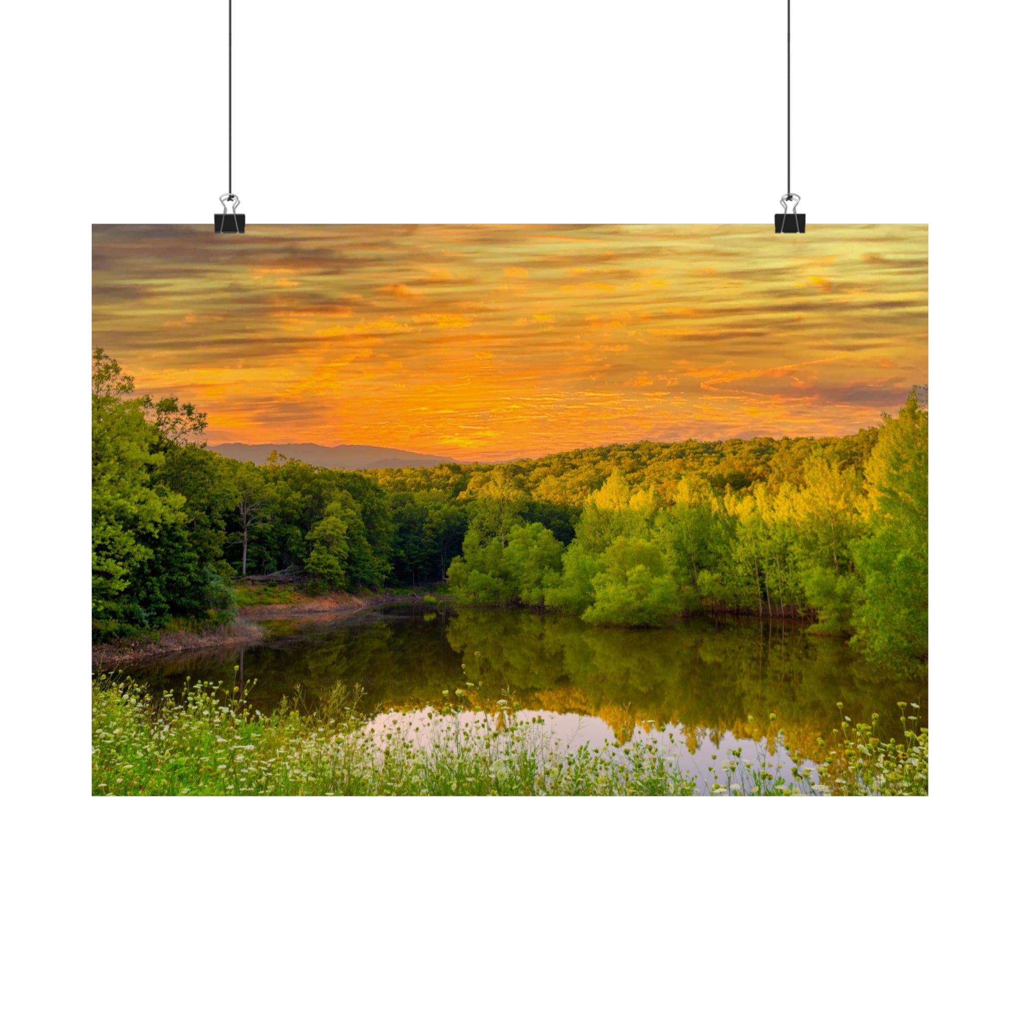 Ridge Lake Sunset at Goose Creek Poster