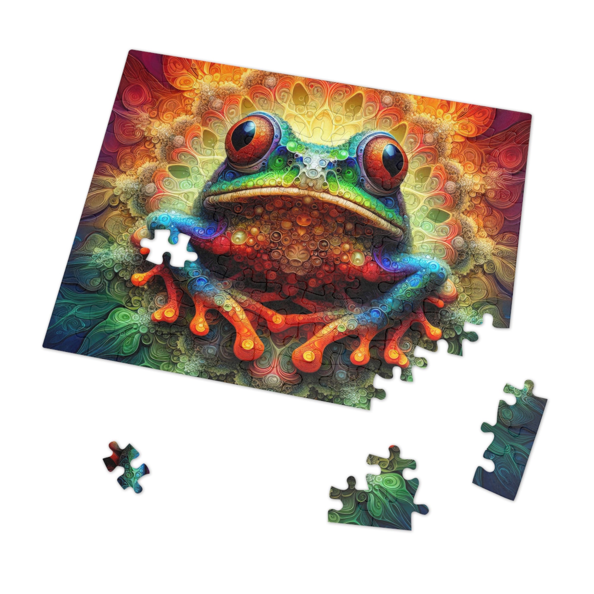 Kaleidoscopic Guardian of the Mystic Pond Jigsaw Puzzle