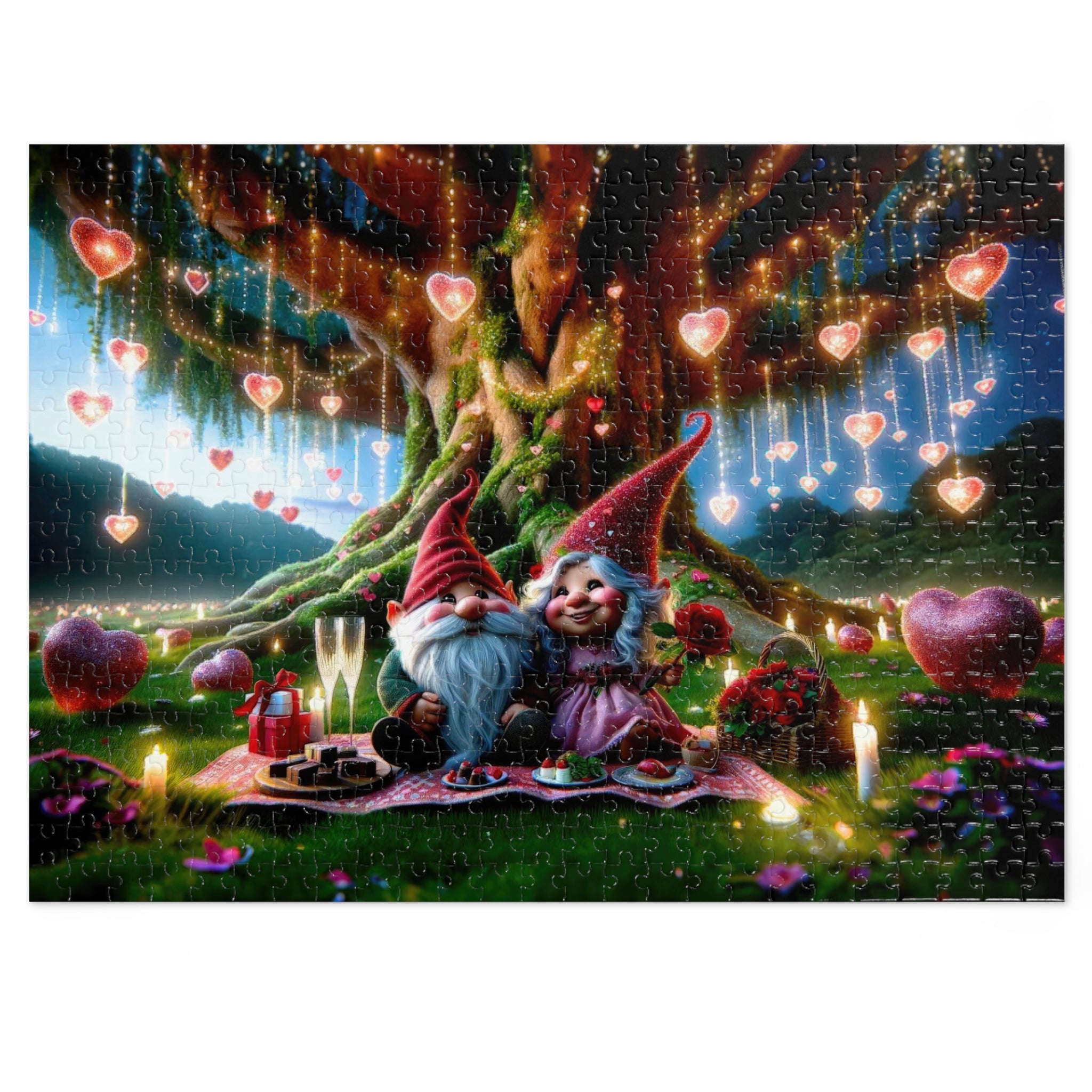 Enchanted Valentine's Eve with the Gnomes Jigsaw Puzzle