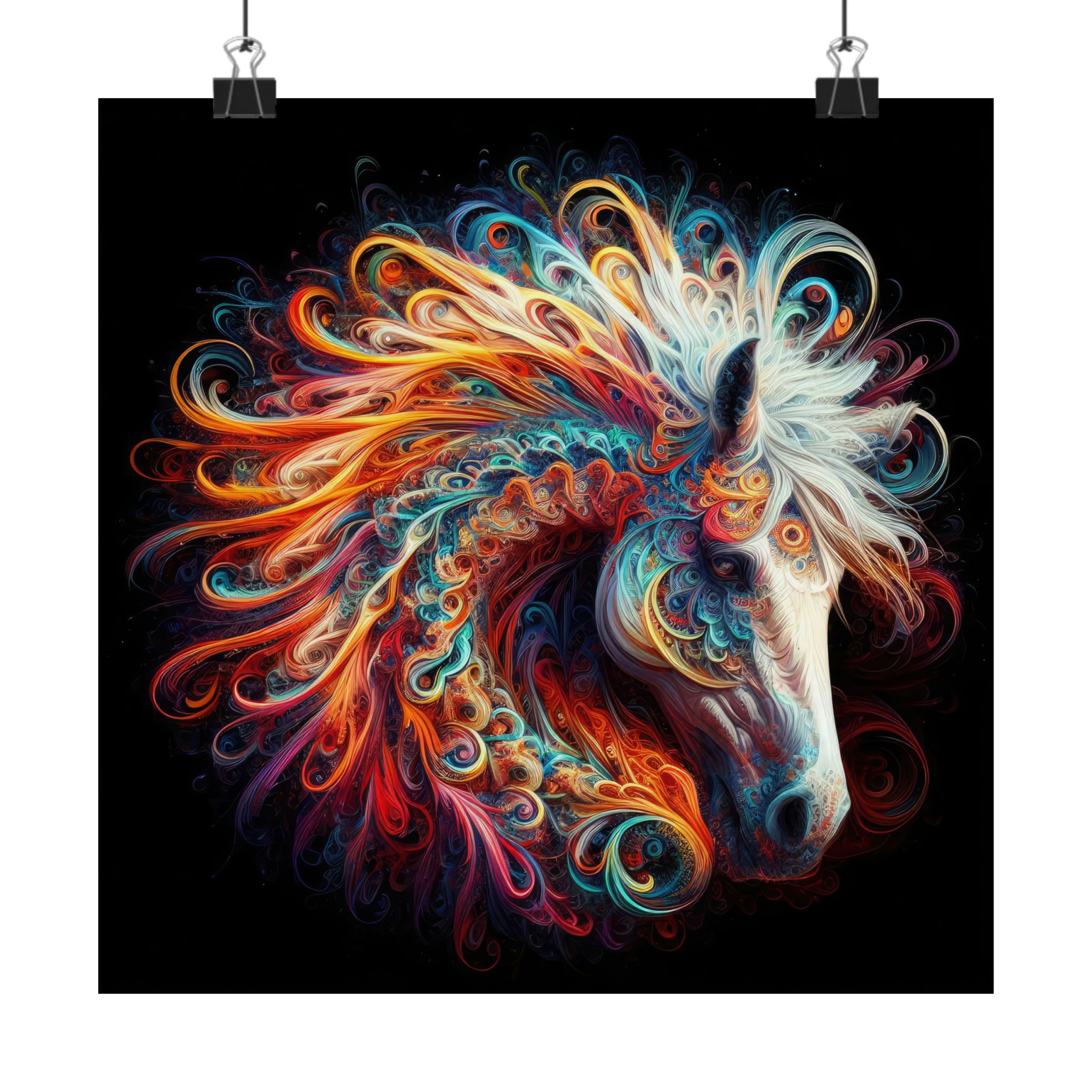 Armonía fractal del espíritu equino Póster