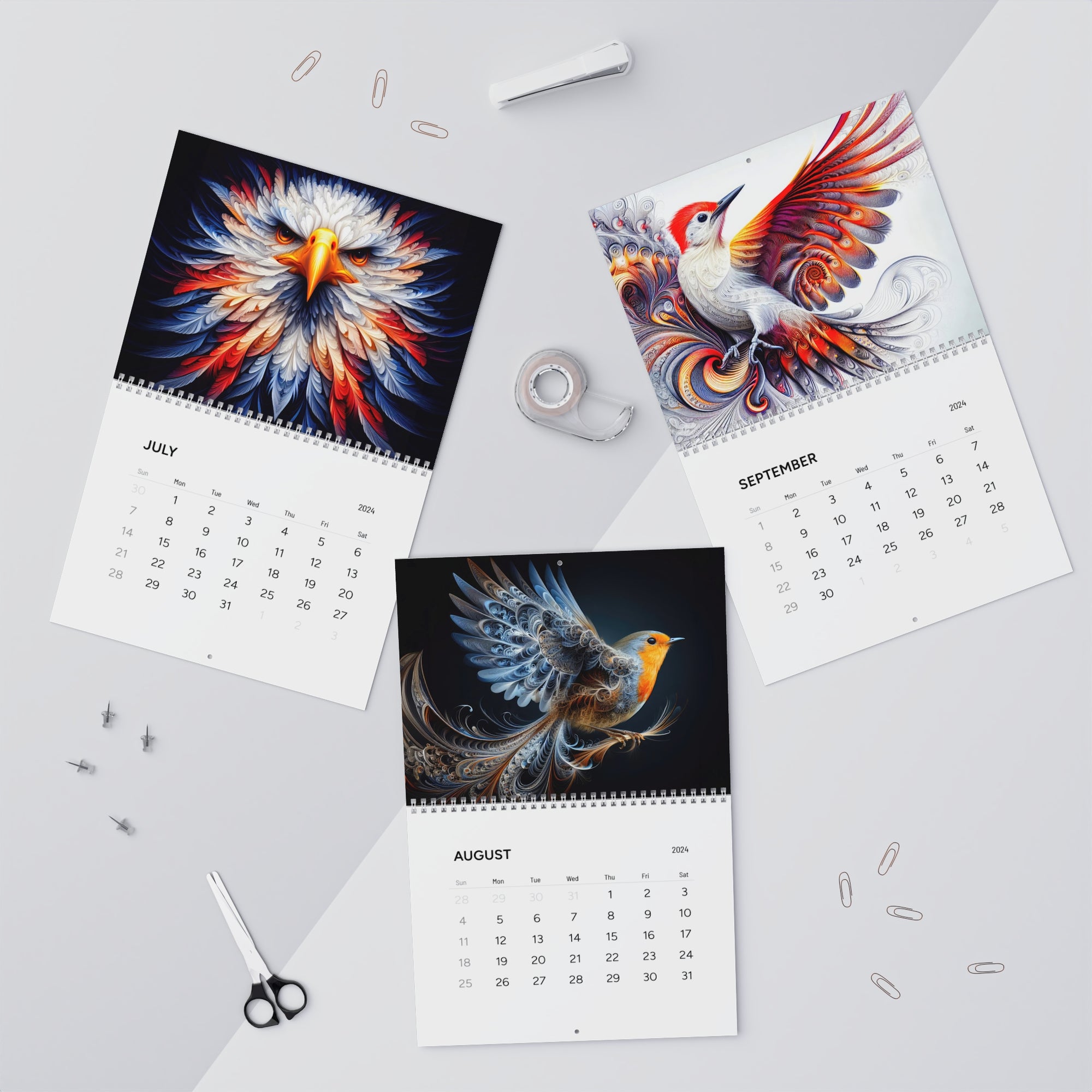 Animalistic Abstracts (Birds) Calendar (2024)