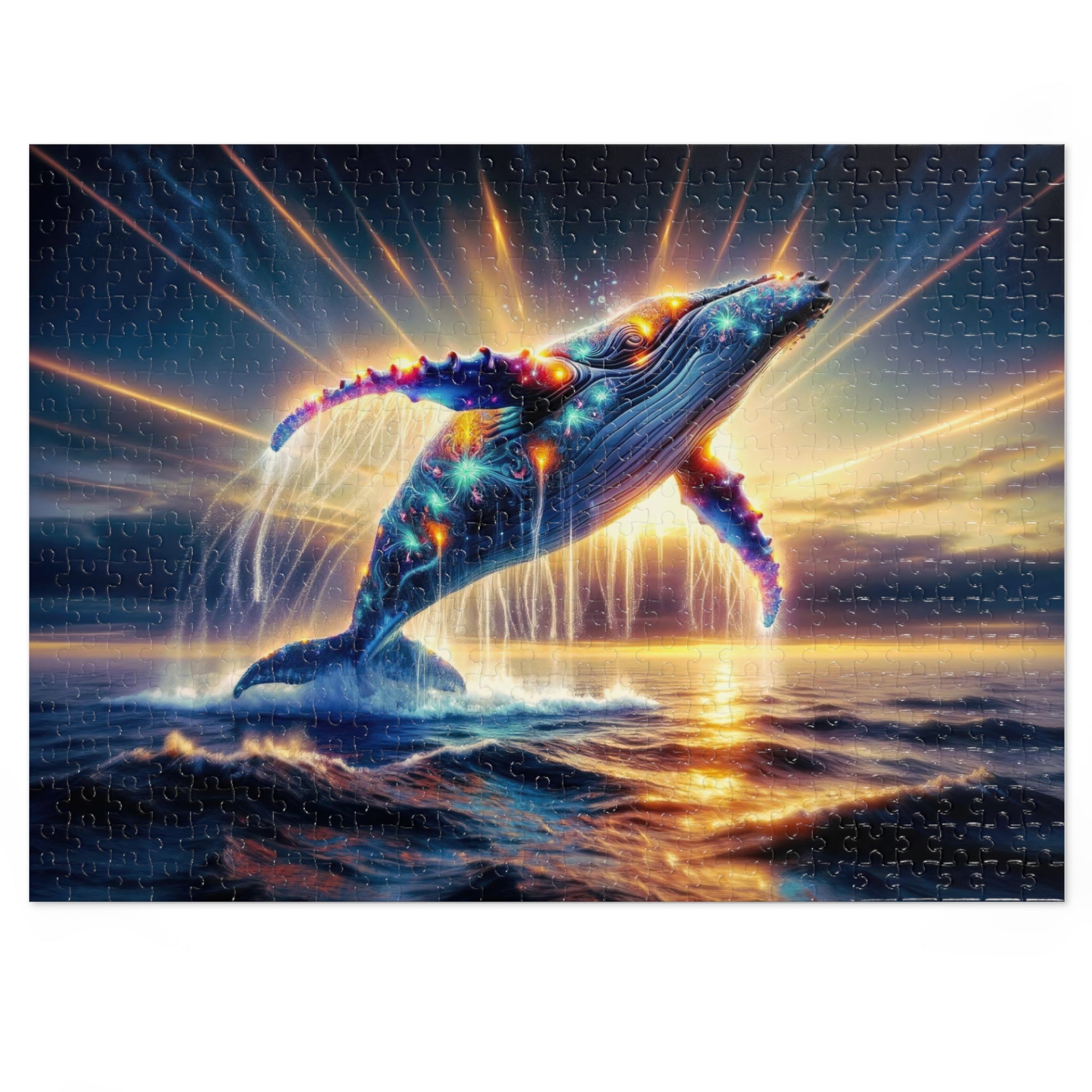 Quantum Leap of the Neon Whale Jigsaw Puzzle