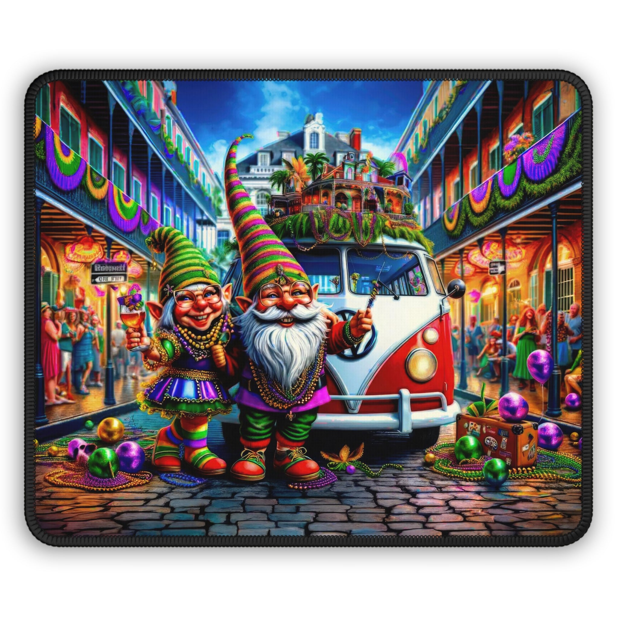 Tapis de souris de jeu de vacances de Mardi Gras de Lillianna et Hemsworth