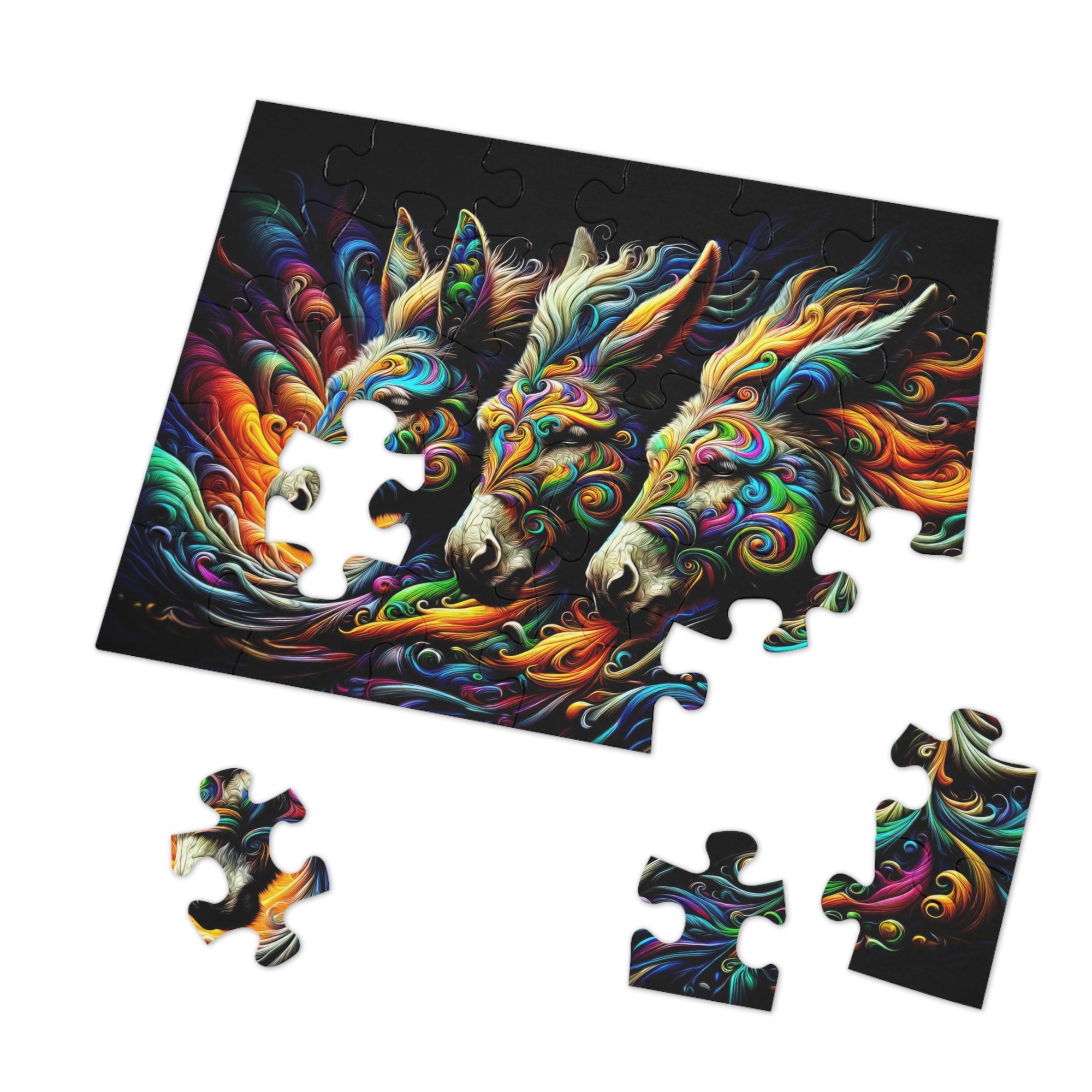 Triad of Hypnotic Hee-Haws Jigsaw Puzzle