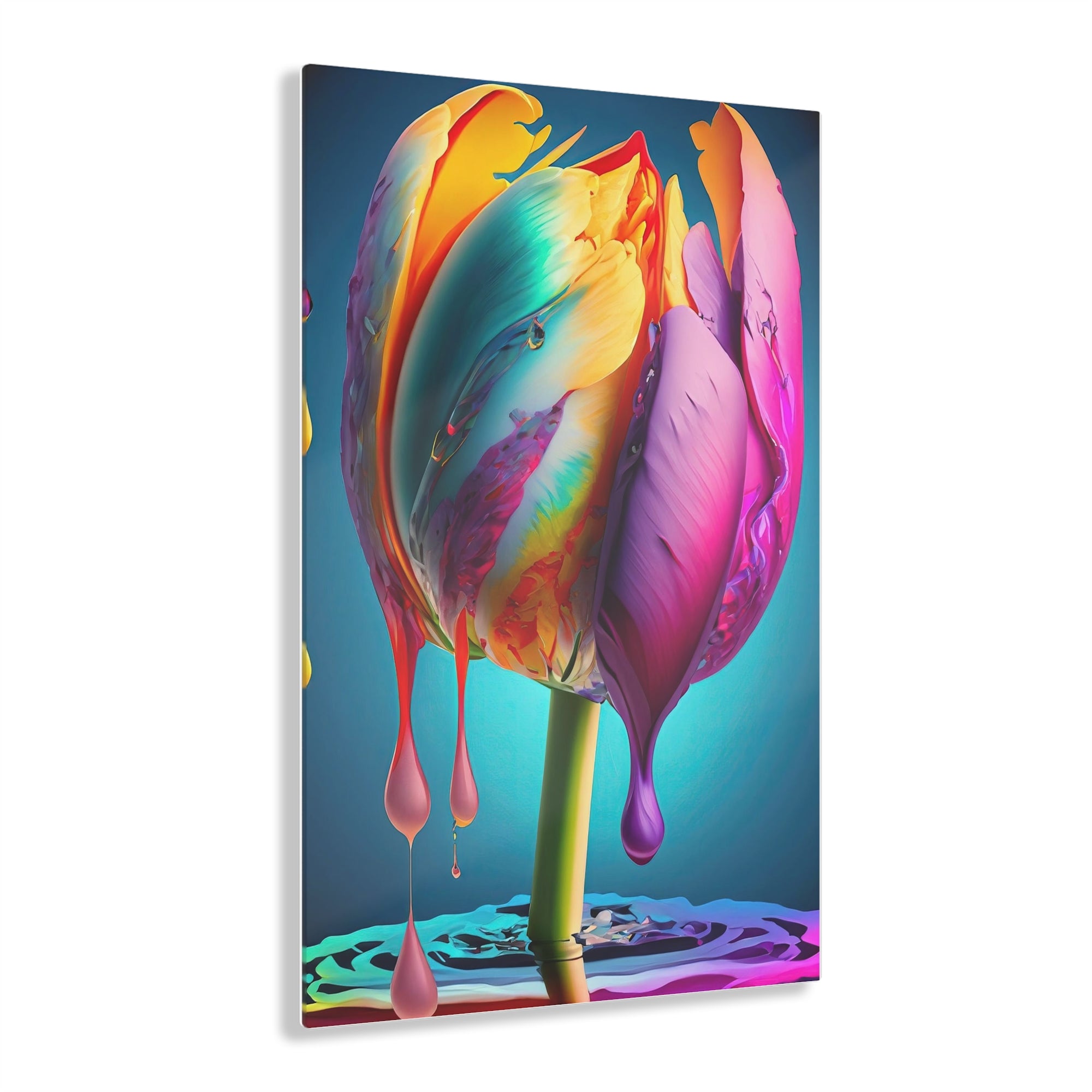 Tulipe Dripz G Impression sur Acrylique