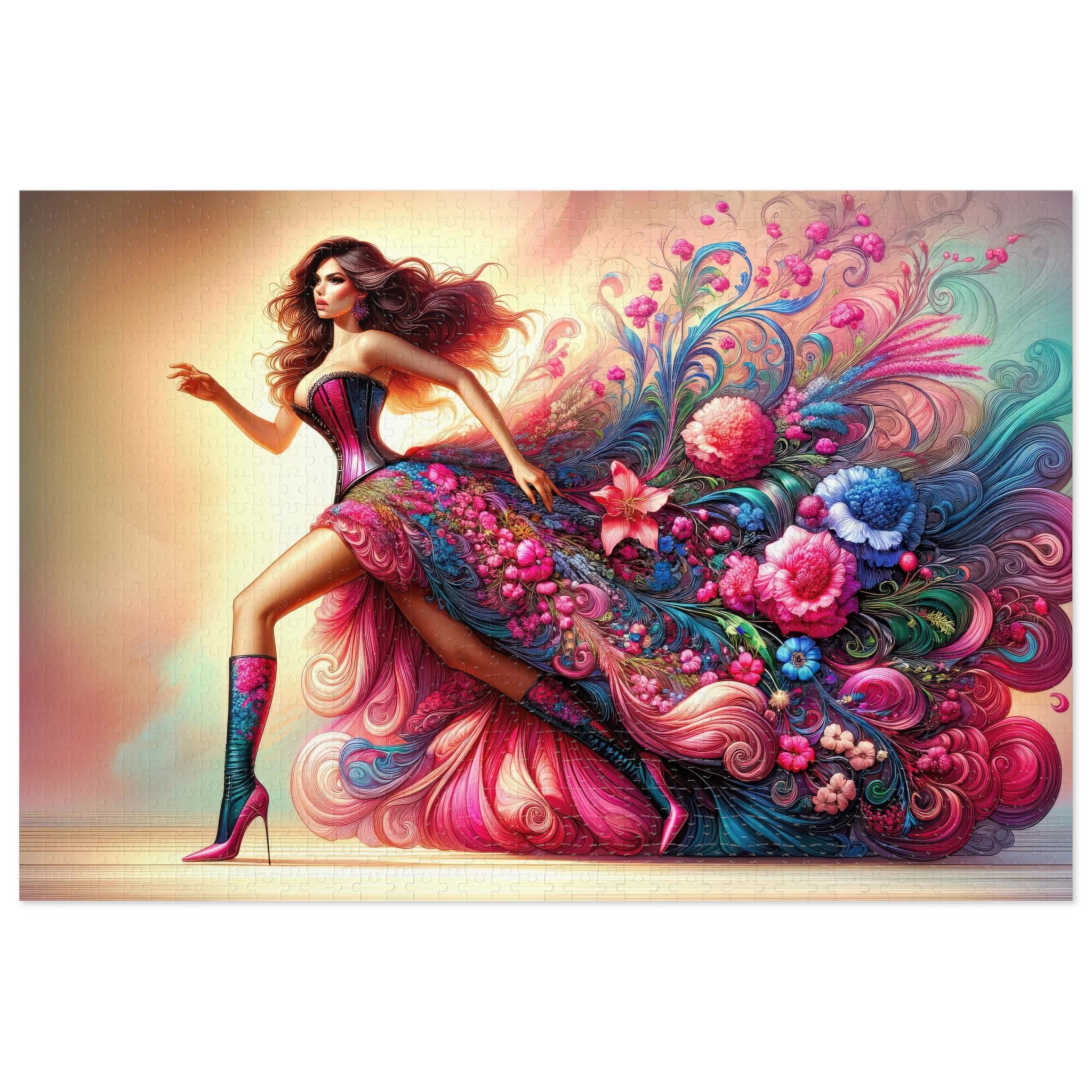 Floral Elegance in Motion Jigsaw Puzzle