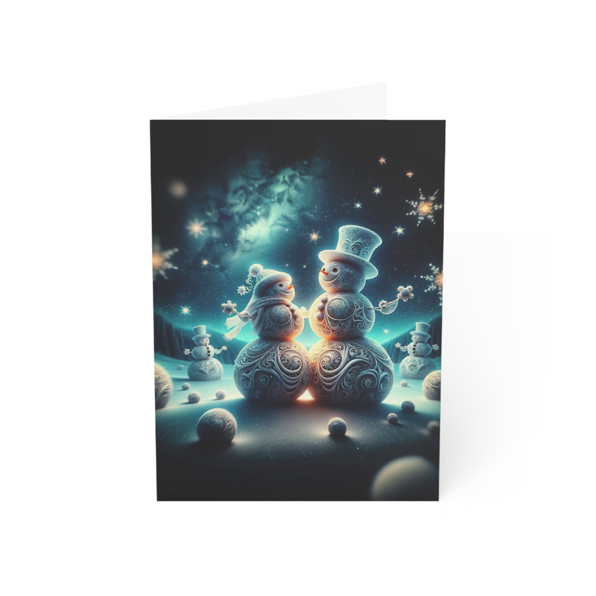 Mr and Mrs Frosty's Celestial Waltz Greeting Cards