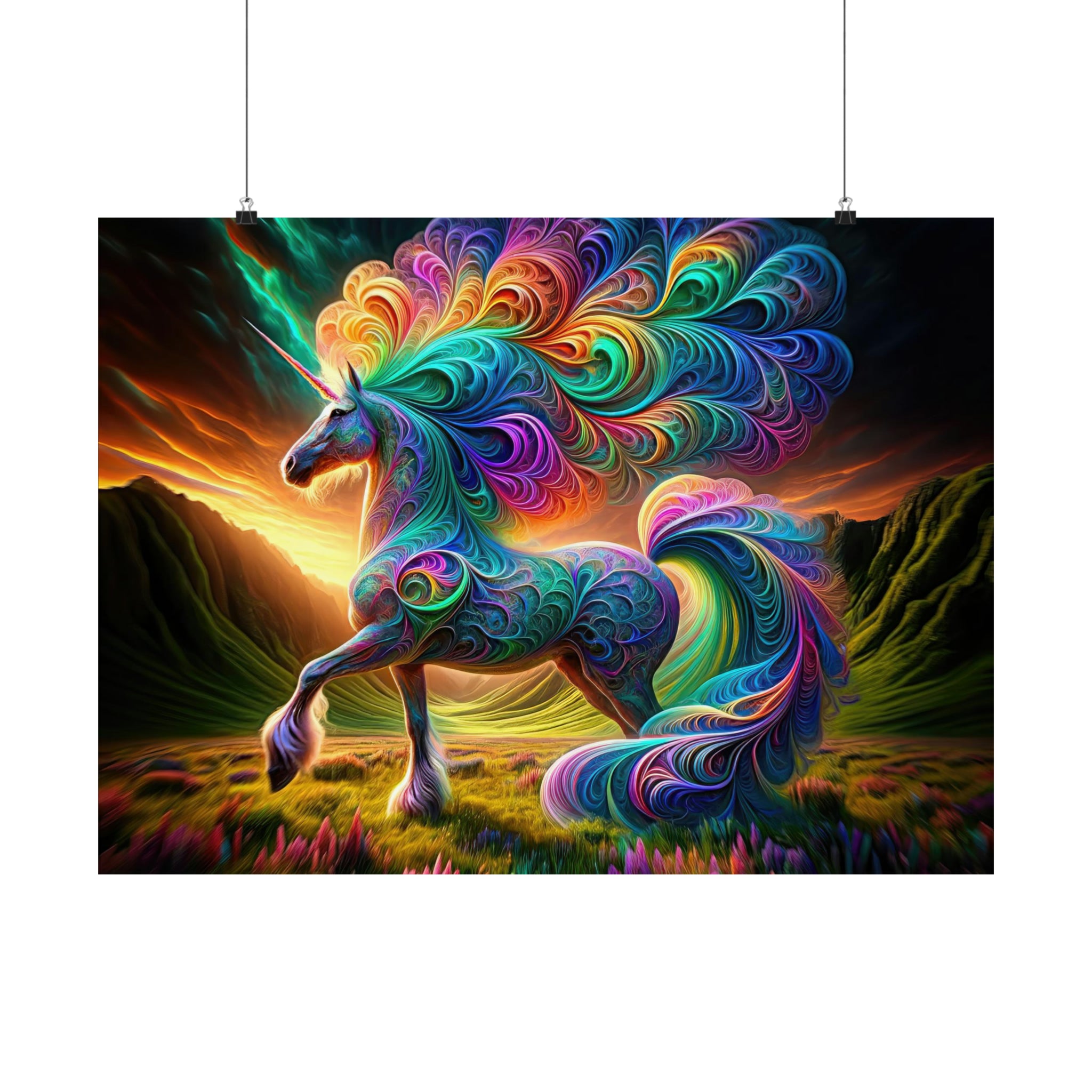 The Fractal Unicorn Poster