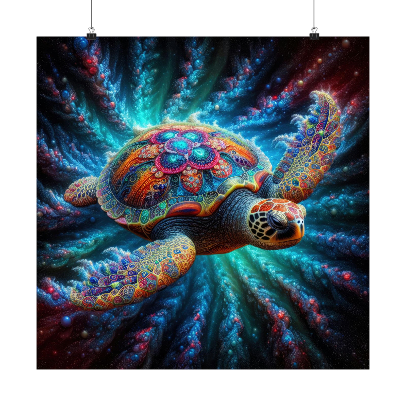 Voyage de la tortue cosmique Poster