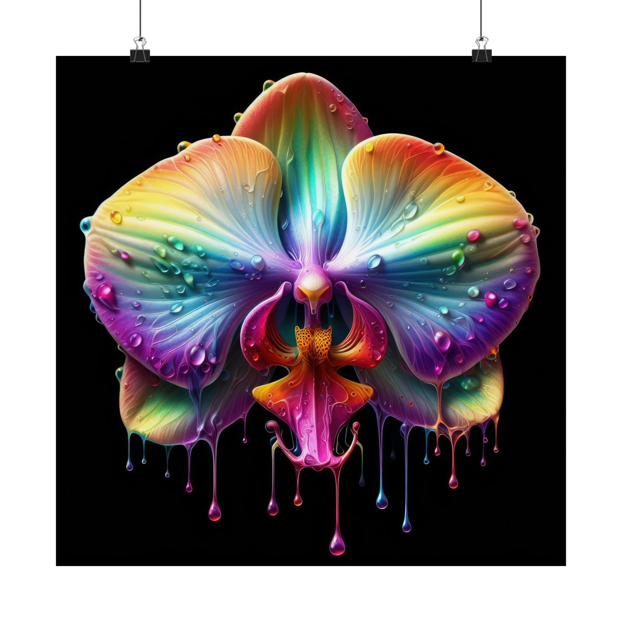 Dripz de orquídea arcoiris I Póster