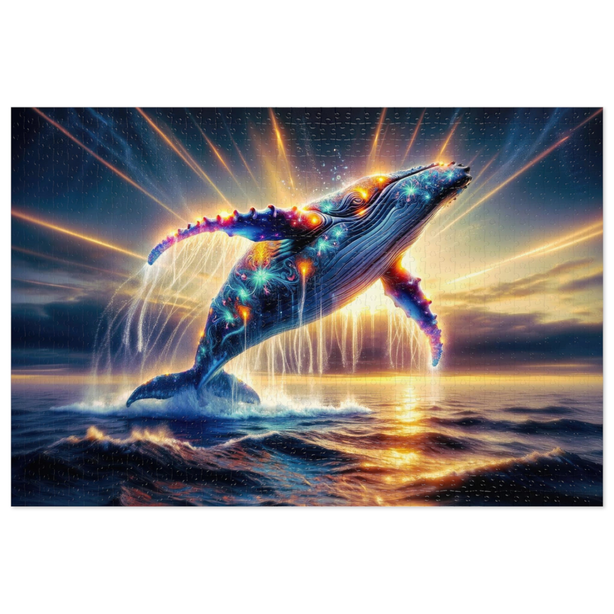 Quantum Leap of the Neon Whale Jigsaw Puzzle