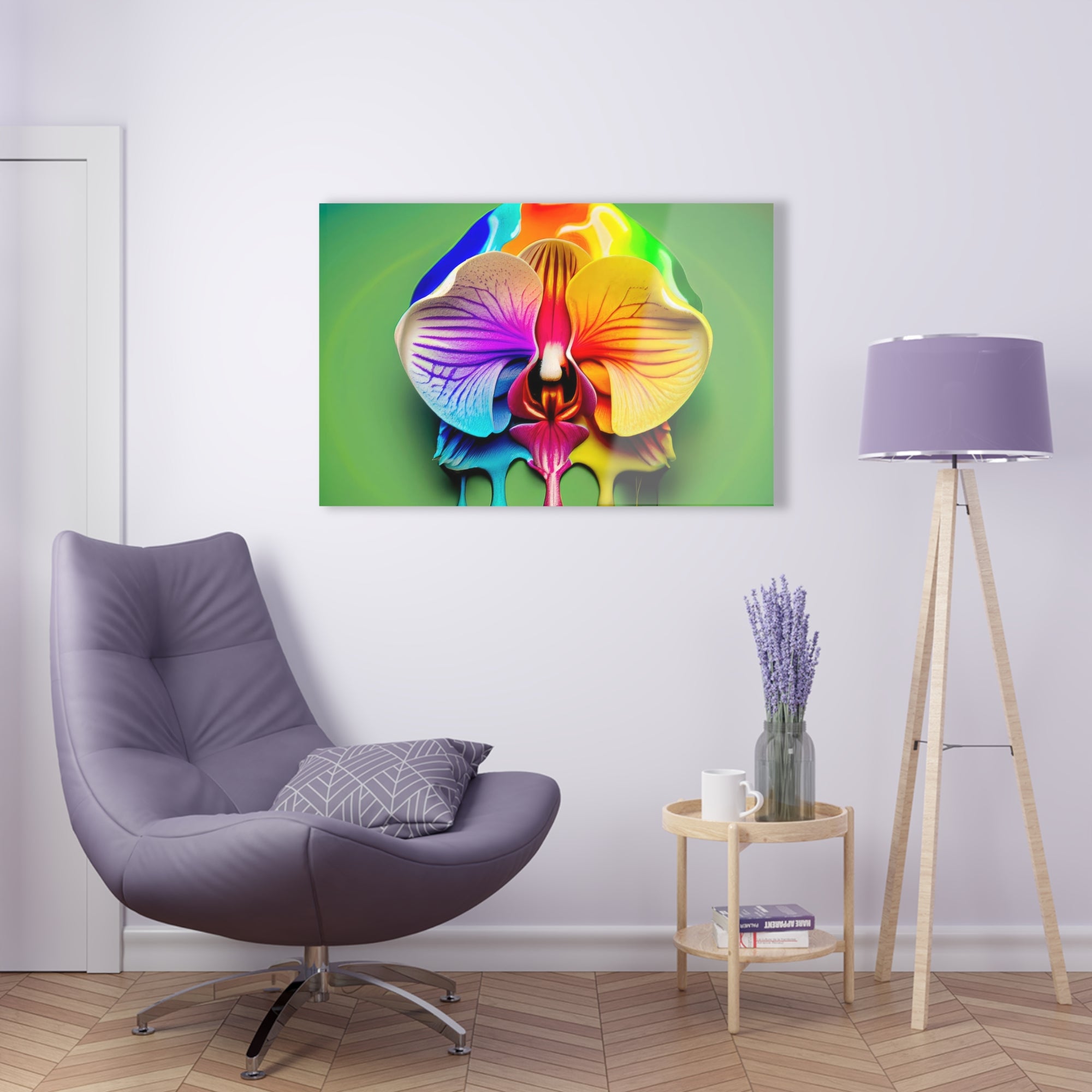 Baba de orquídea arcoíris Lámina acrílica