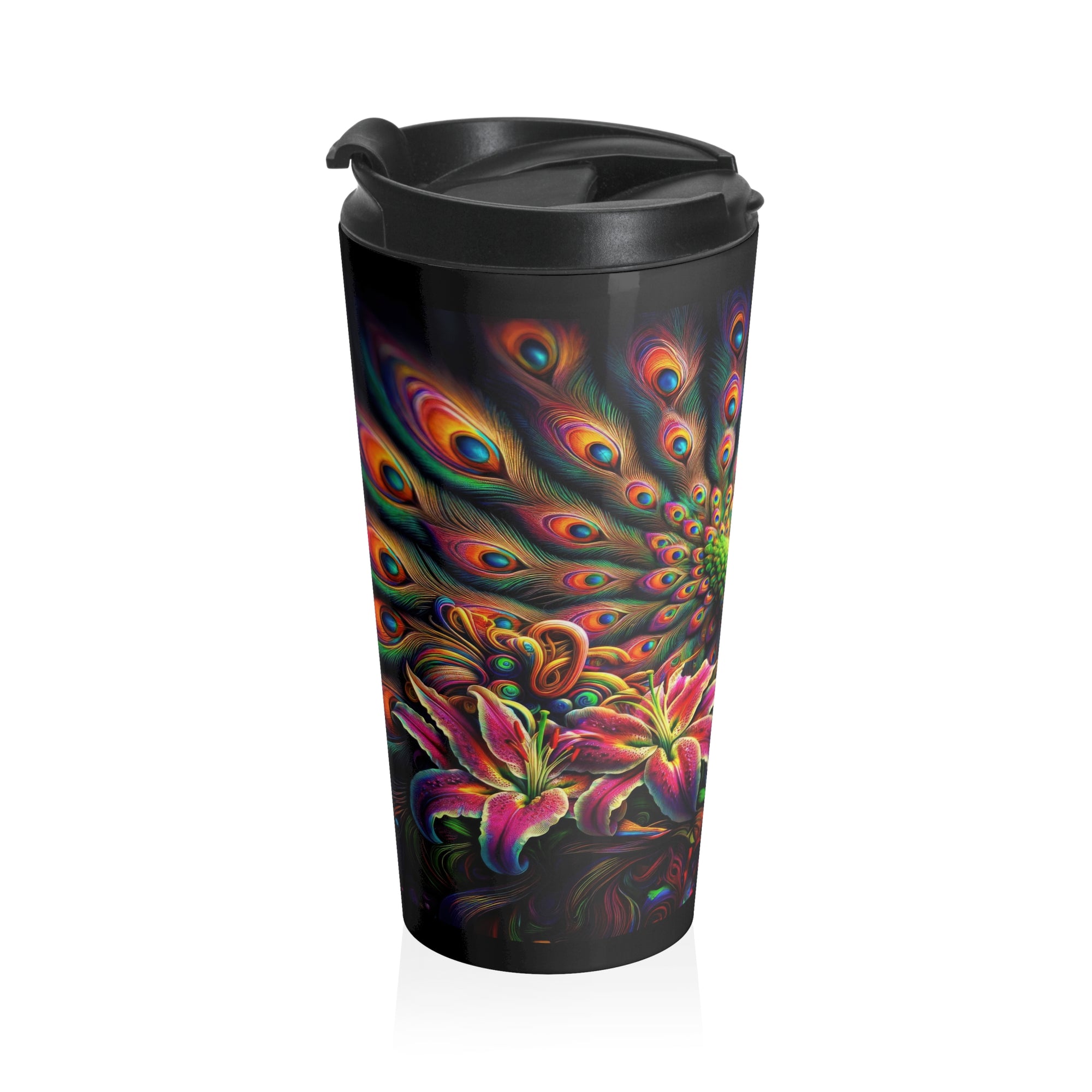 Fantasía de plumas de supernova Taza de viaje