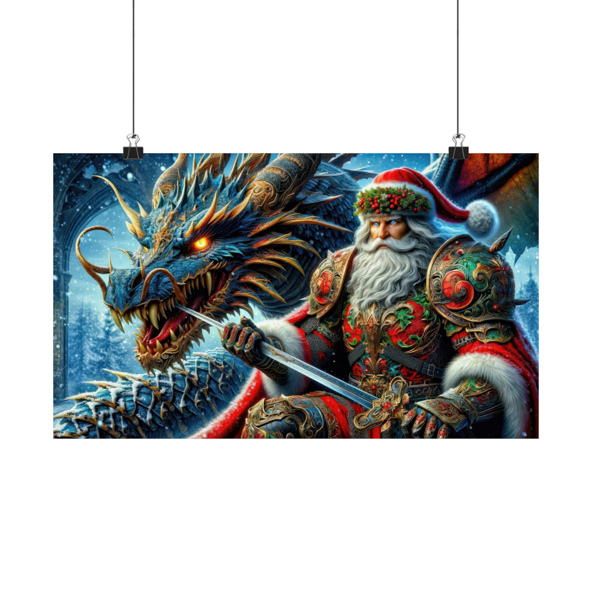 Santa's Epic Stand Poster
