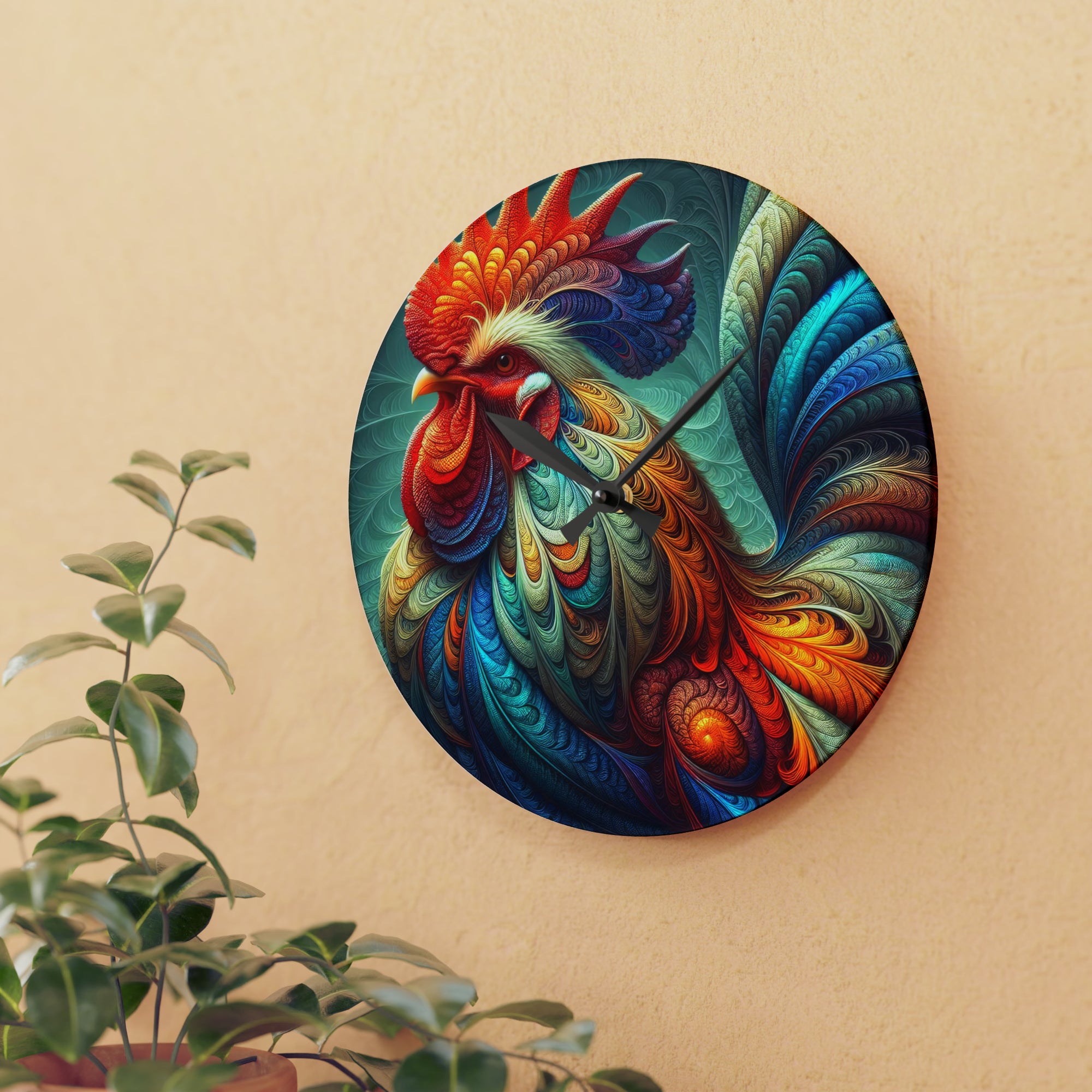 El reloj de pared acrílico Regal Acanthus Rooster