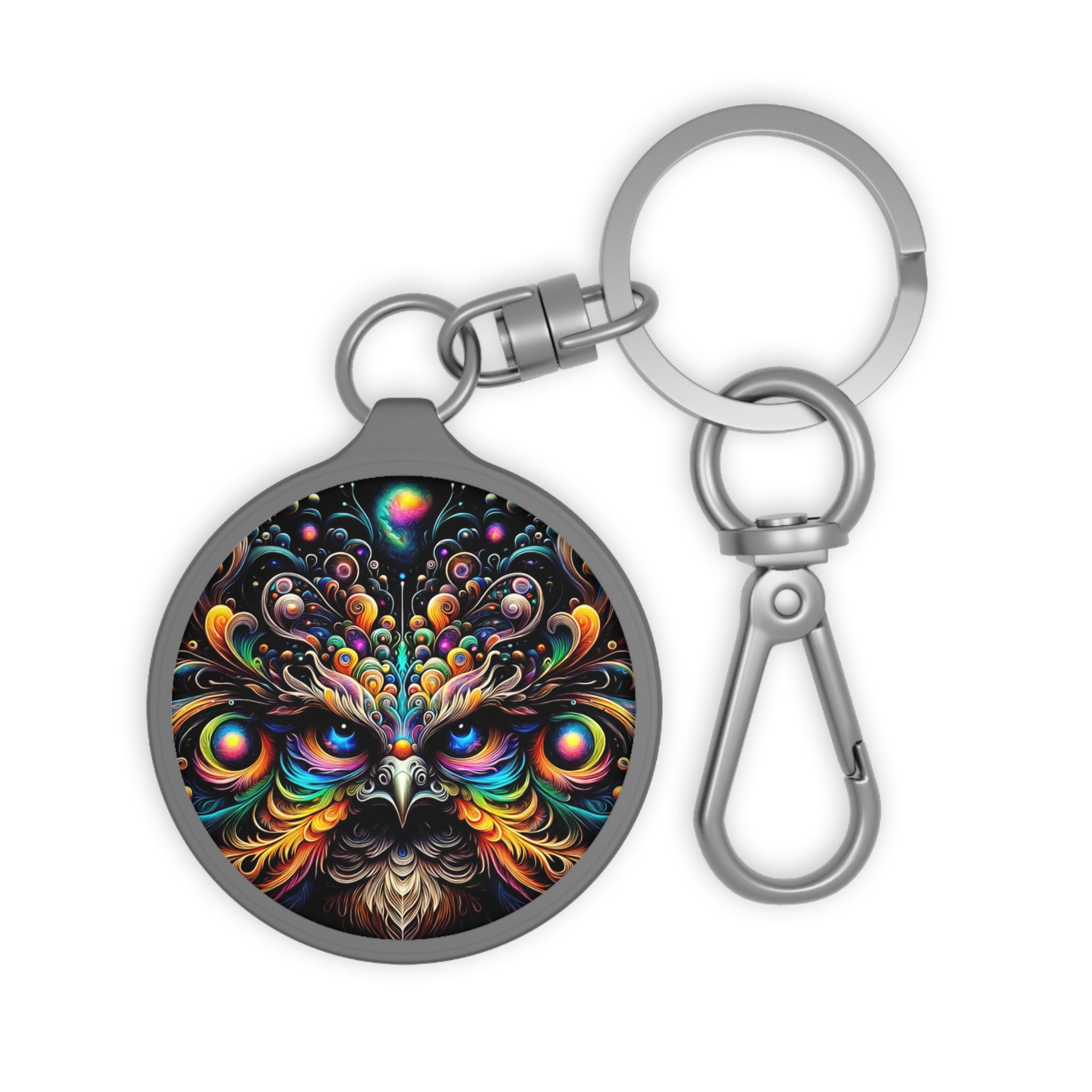 Galactic Feather Vortex Keyring Tag