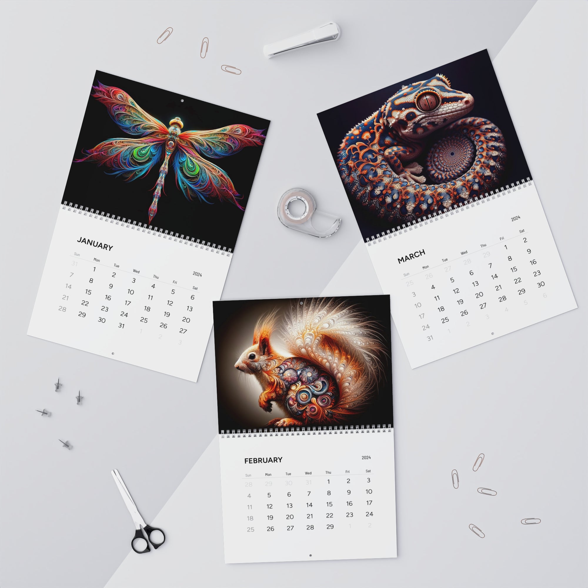 Animalistic Abstracts (Animals) Calendar (2024)