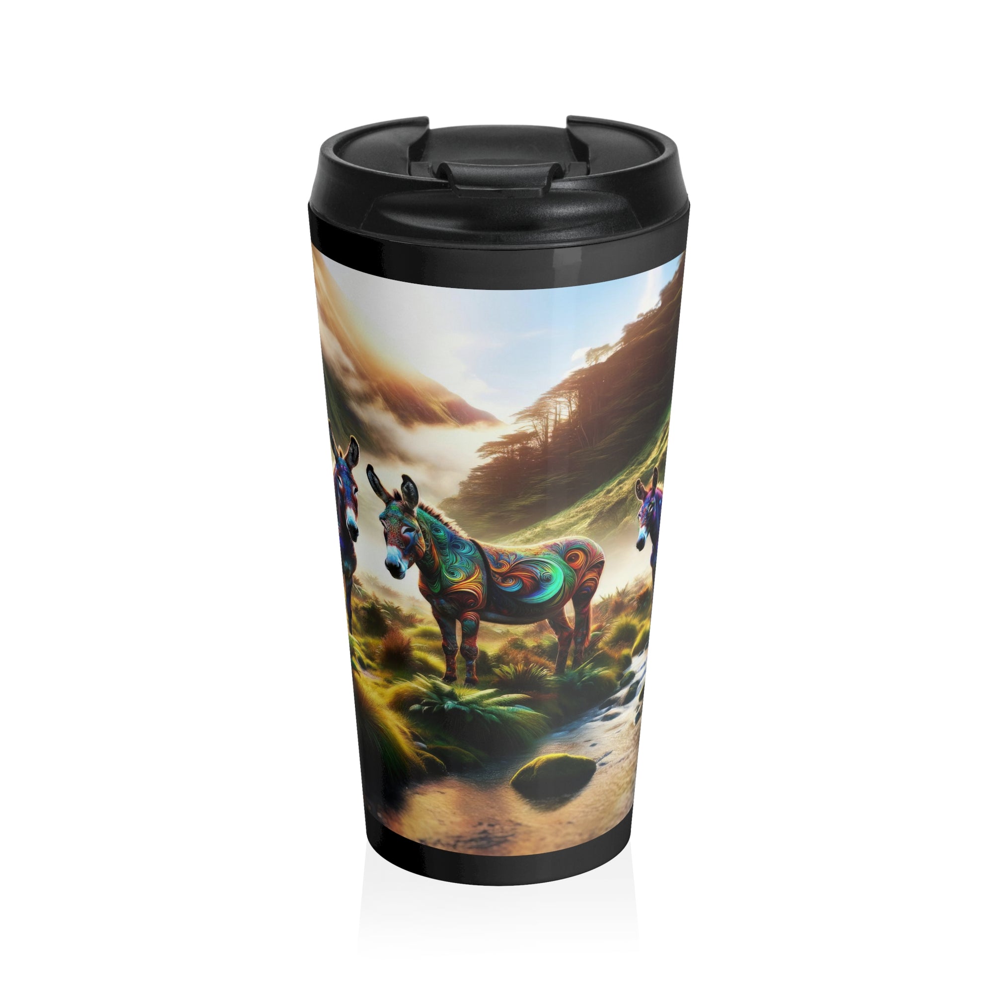 Burros del Valle Místico Taza de viaje