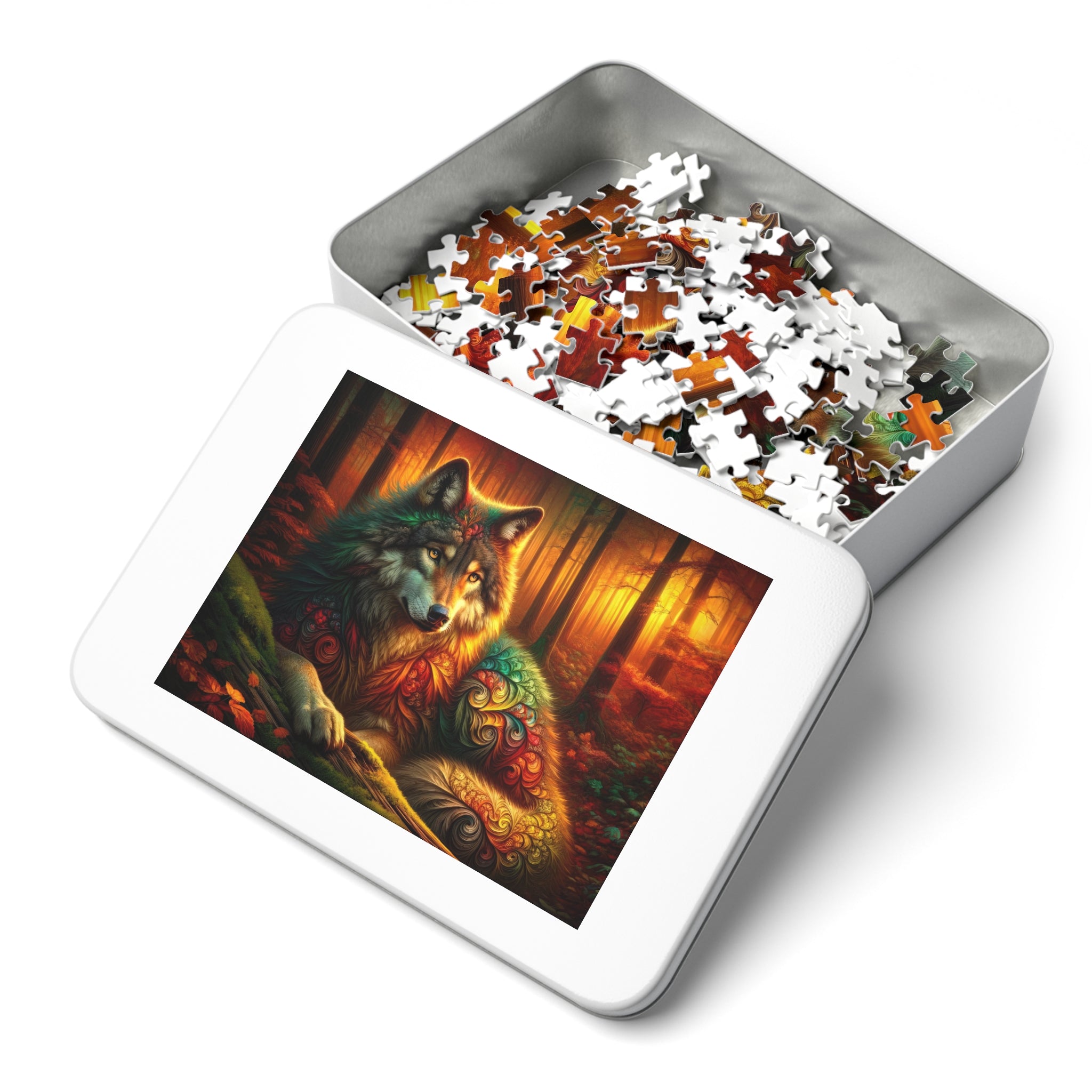 The Wolf Amidst Autumn's Embrace Jigsaw Puzzle