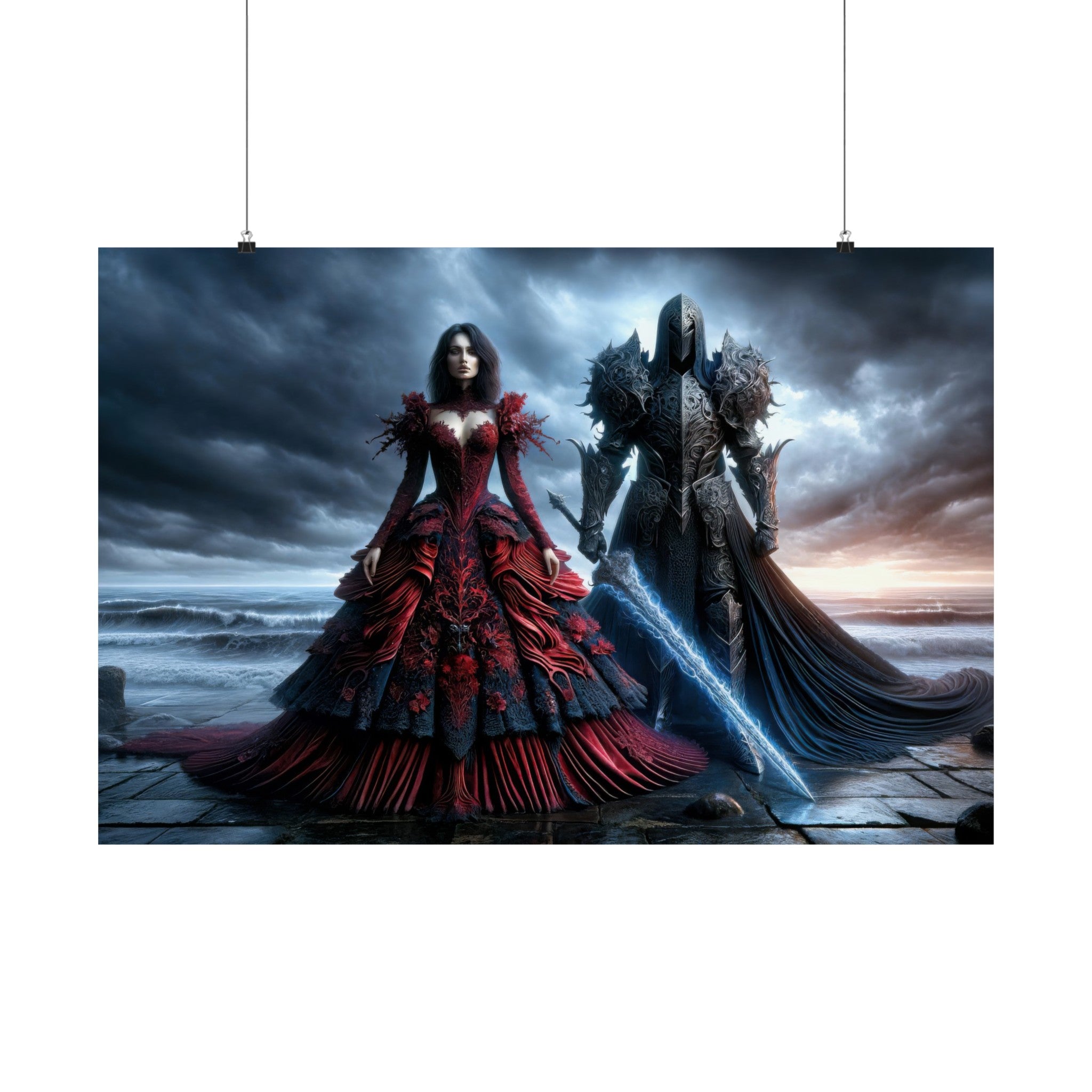 Twilight Waltz en rouge et obsidienne Poster