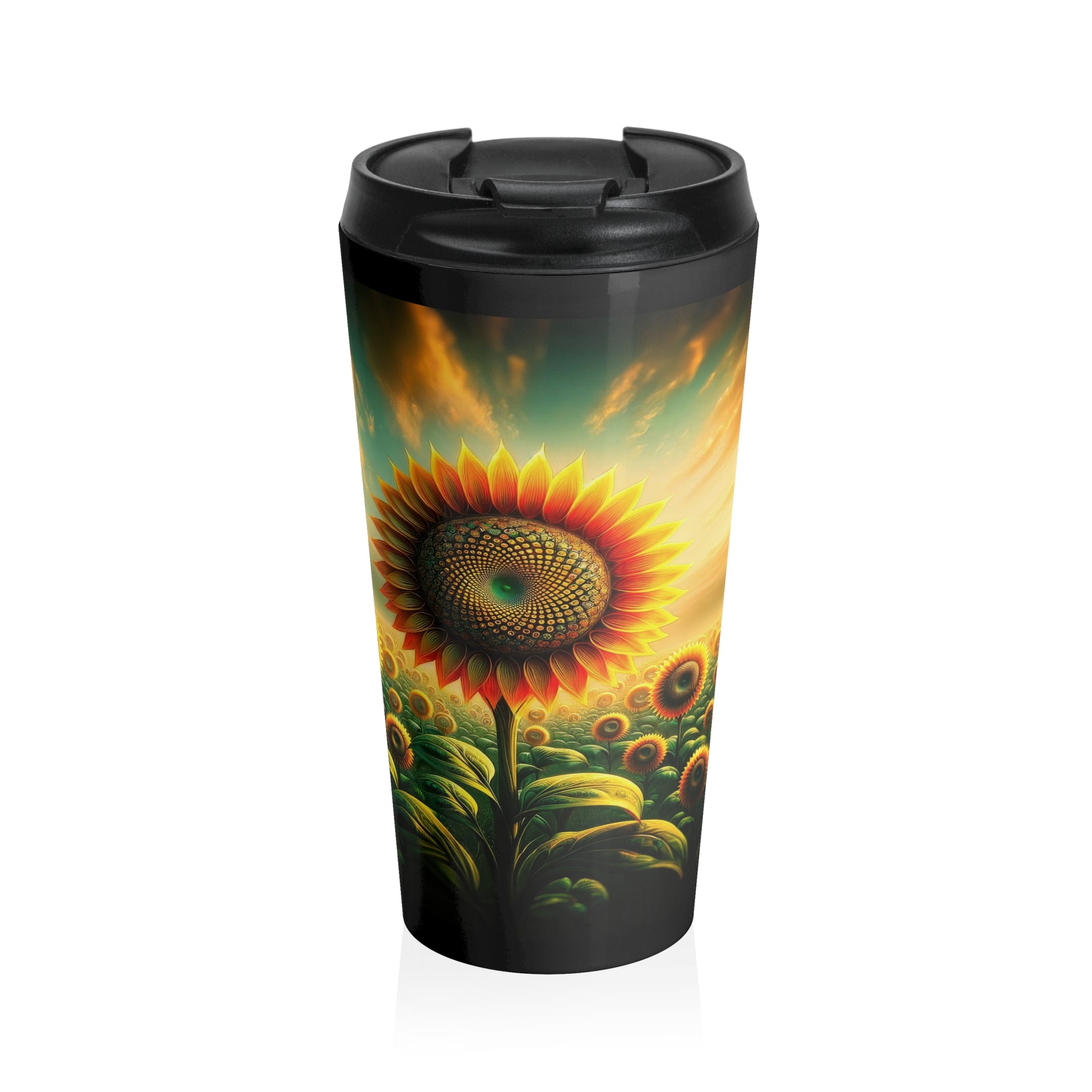 Caleidoscopio de la flora solar Taza de viaje