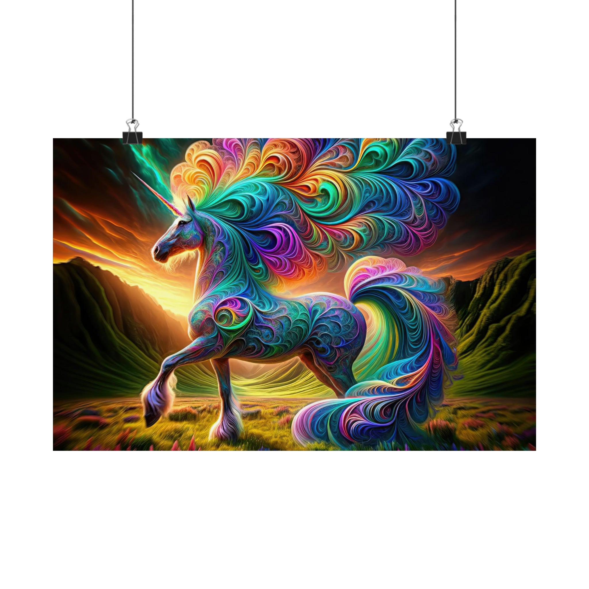 The Fractal Unicorn Poster