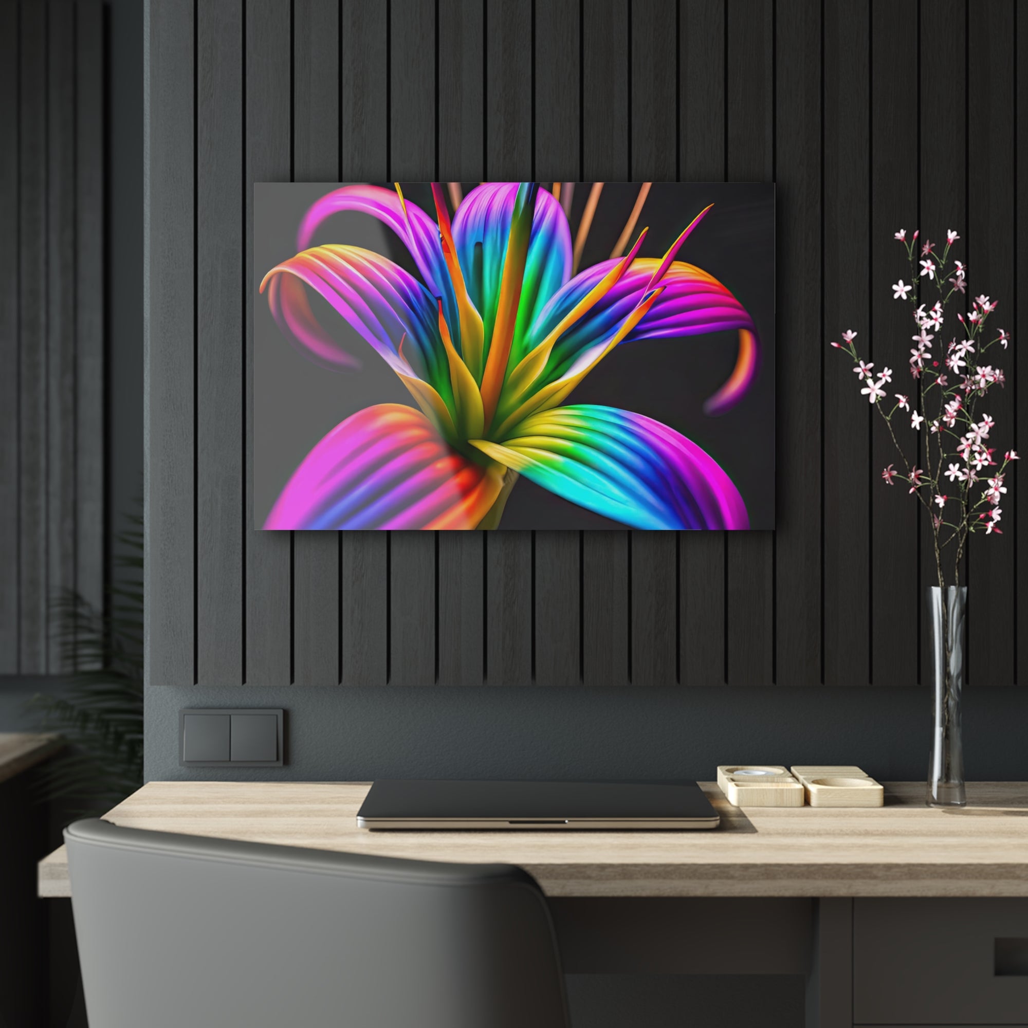 Aspirations de Lily arc-en-ciel Impression sur verre acrylique