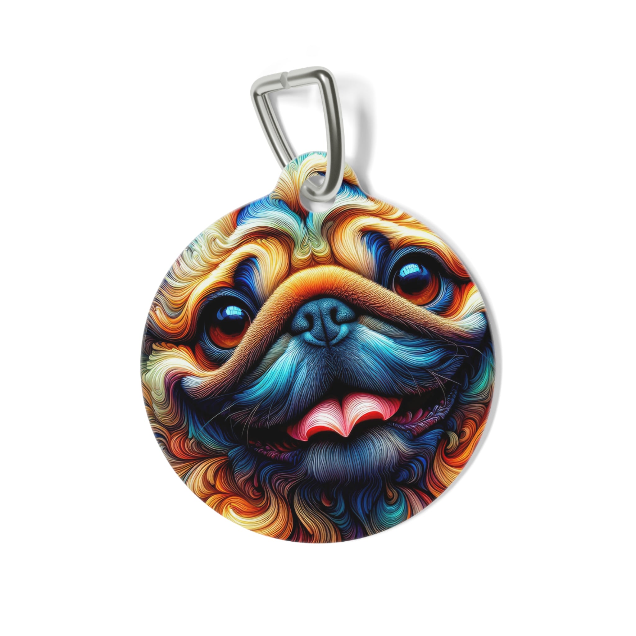 A Pug's Portrait Pet Tag