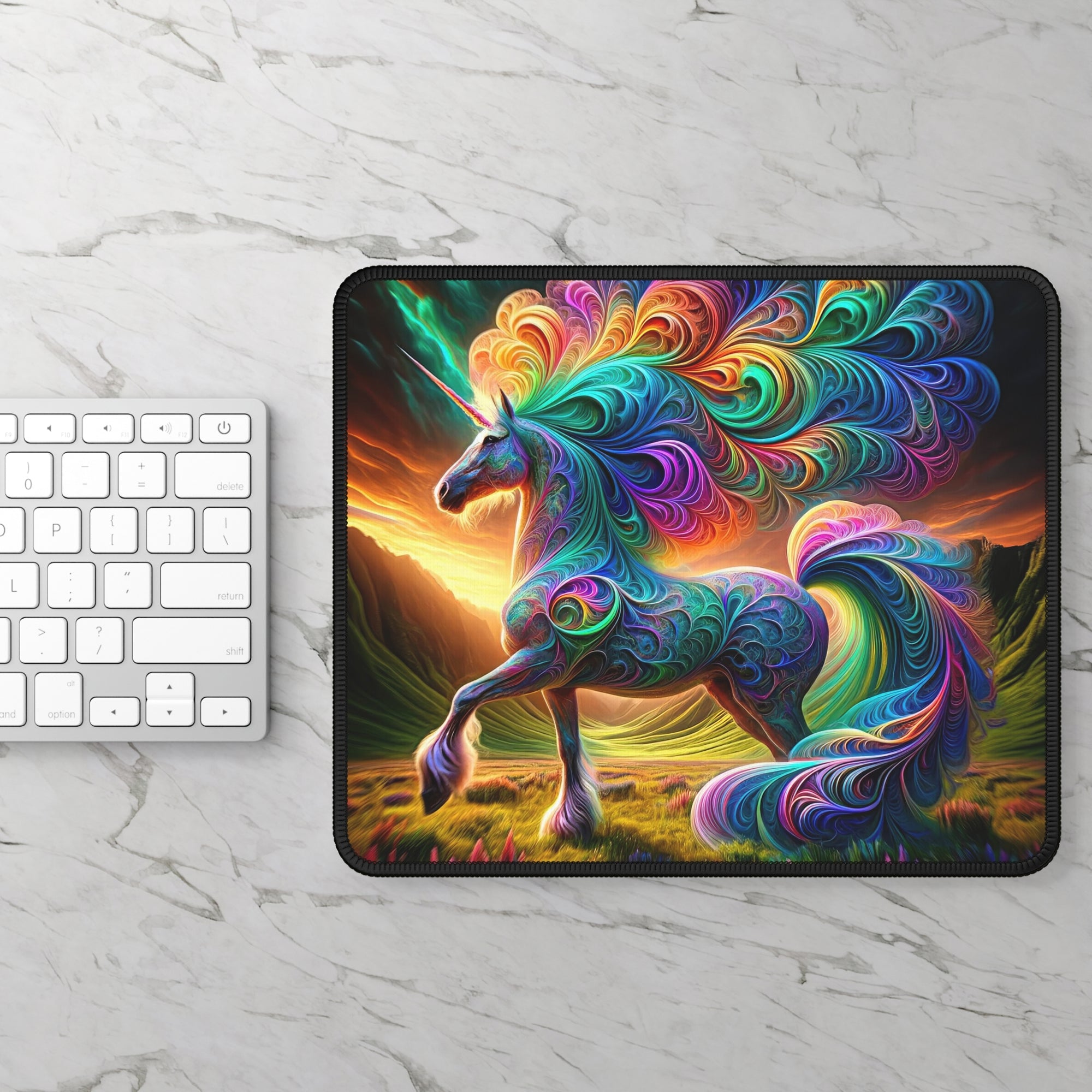 The Fractal Unicorn Gaming Mouse Pad