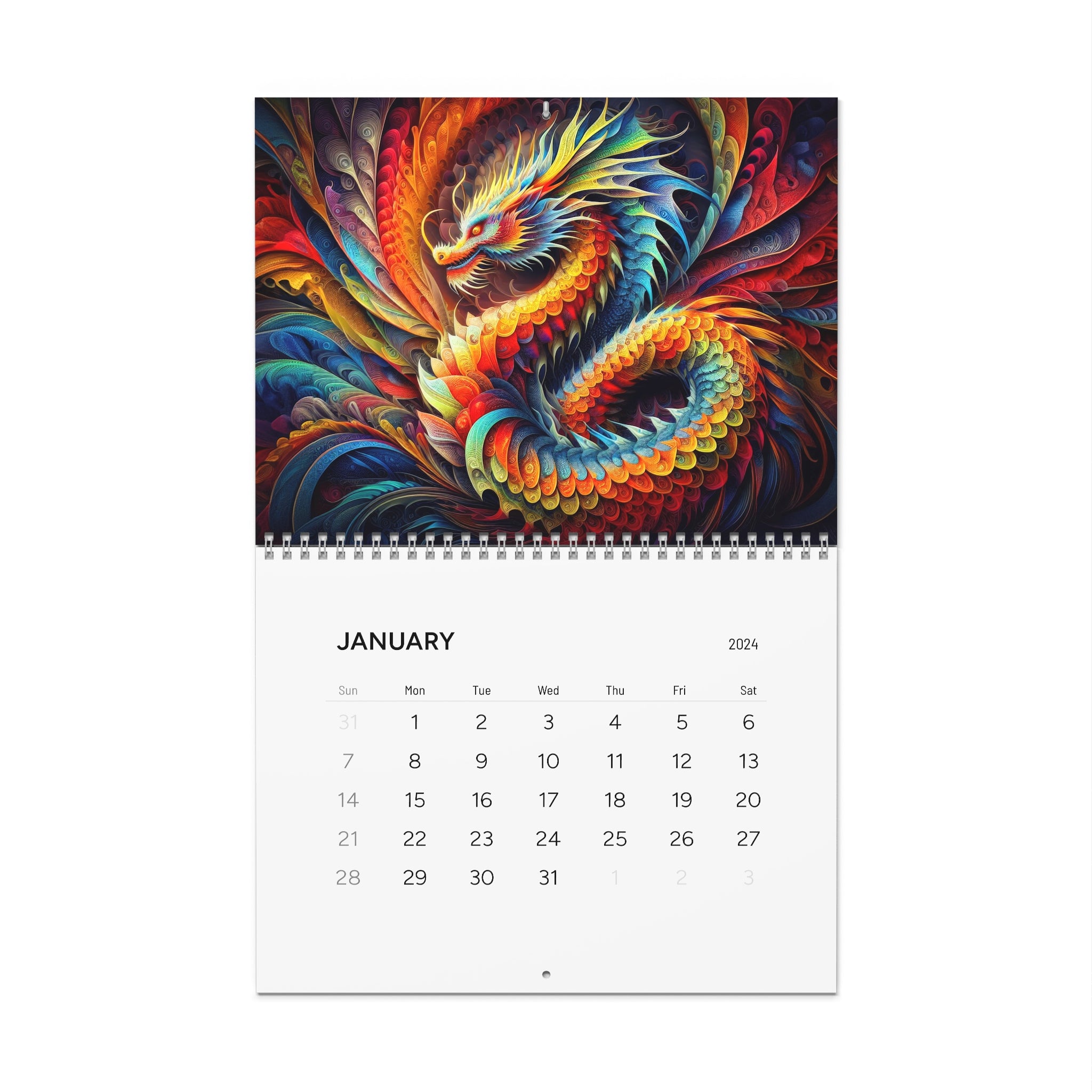 Fractal Dragons Calendar (2024)