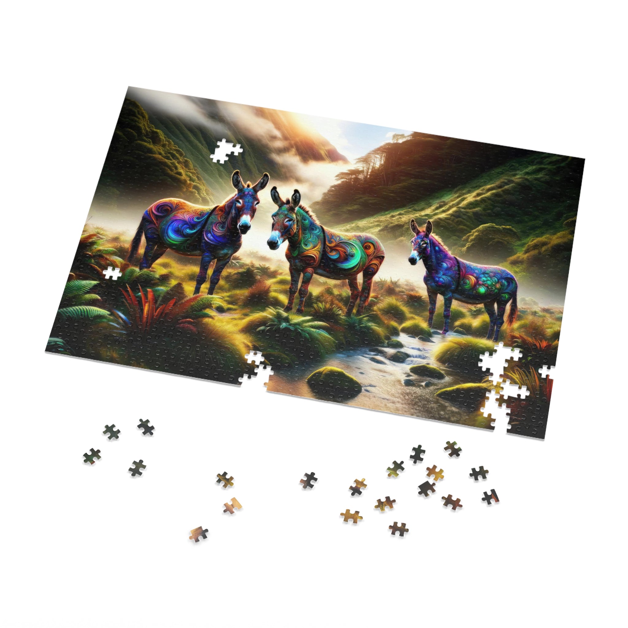 Donkeys of the Mystic Vale Jigsaw Puzzle