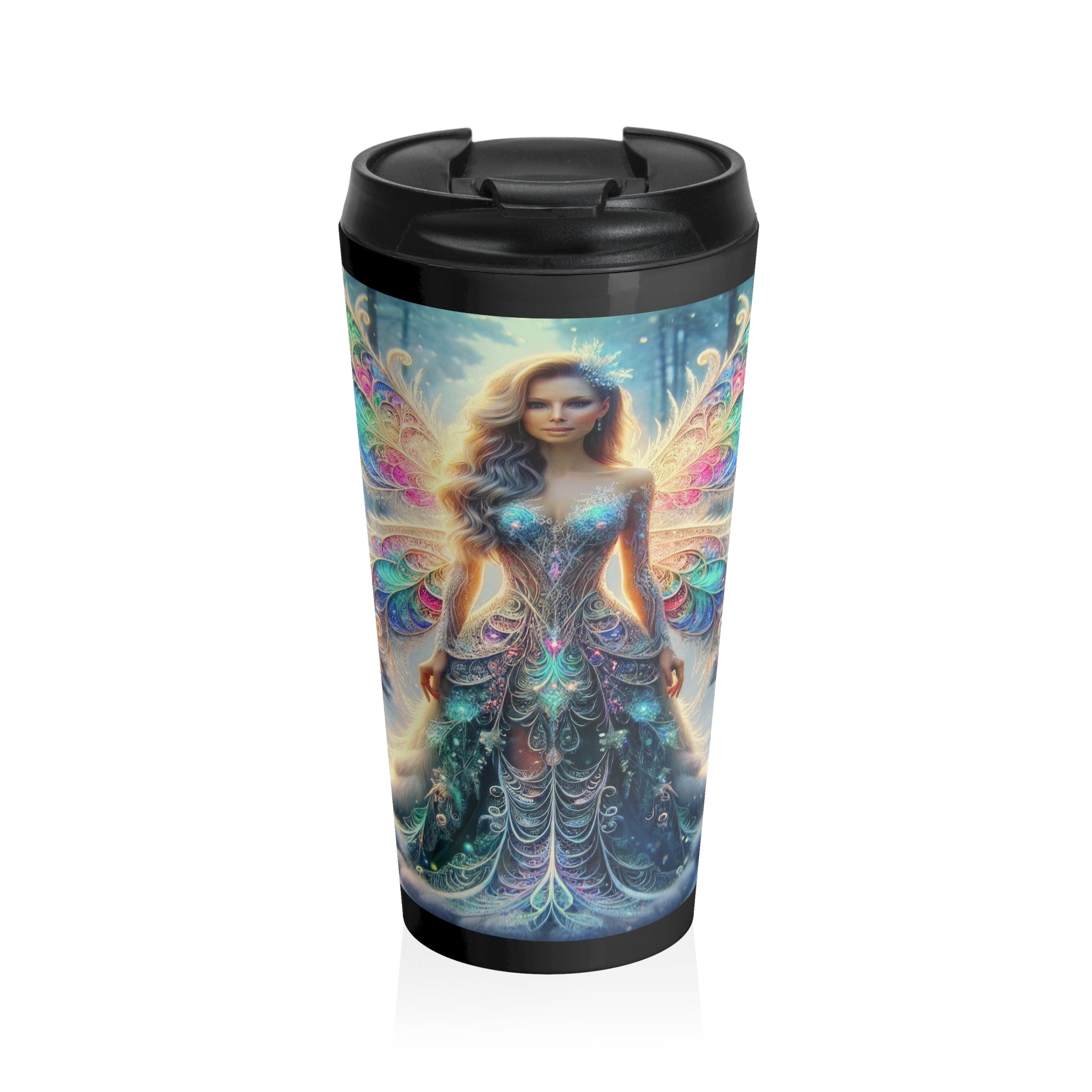 Givre fractal enchanté Mug de voyage