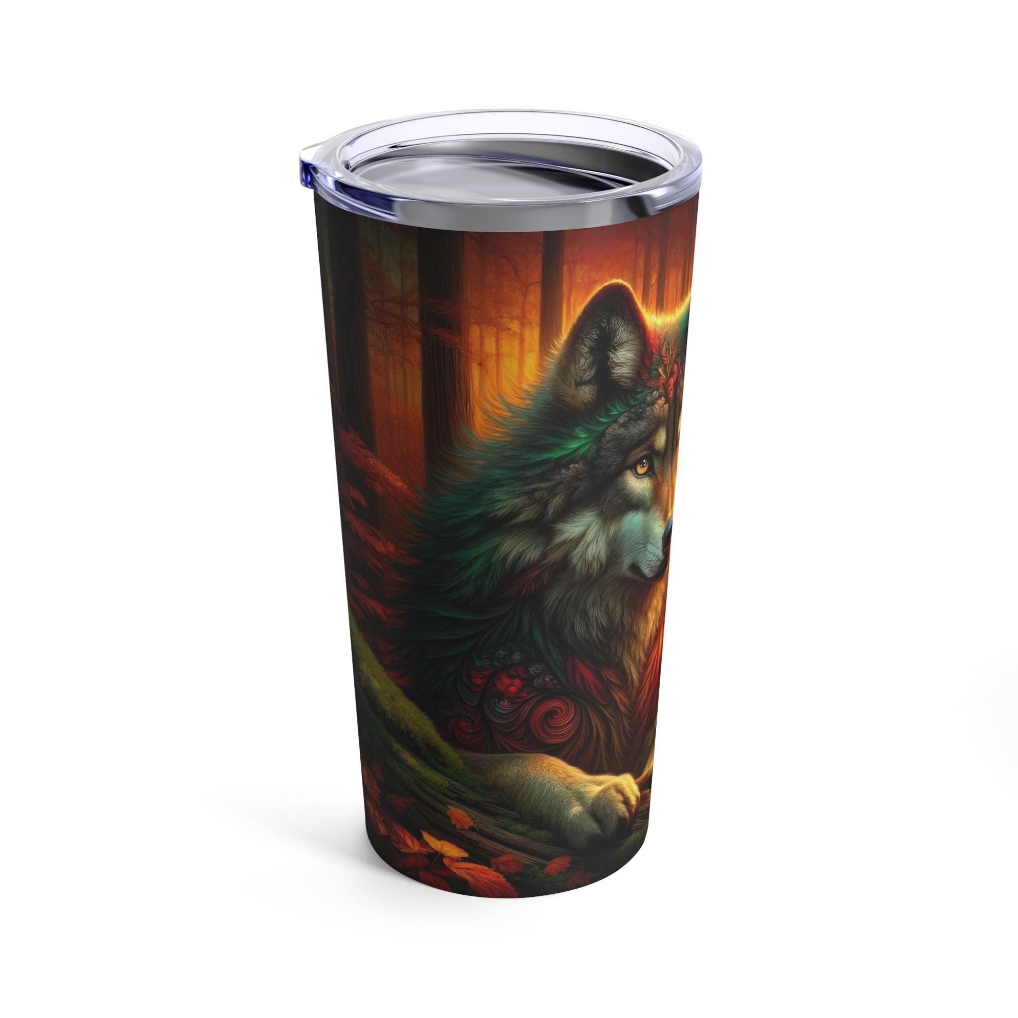 The Wolf Amidst Autumn's Embrace Tumbler 20oz