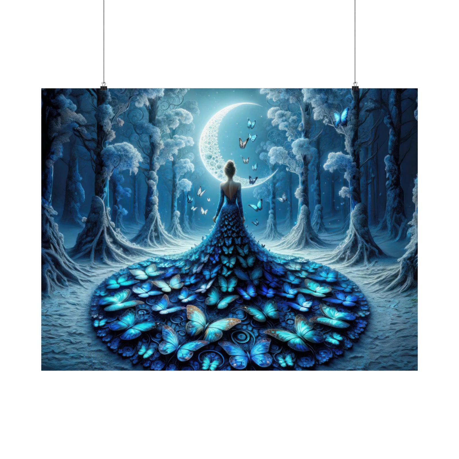 Symphonie sylvestre en bleu Poster