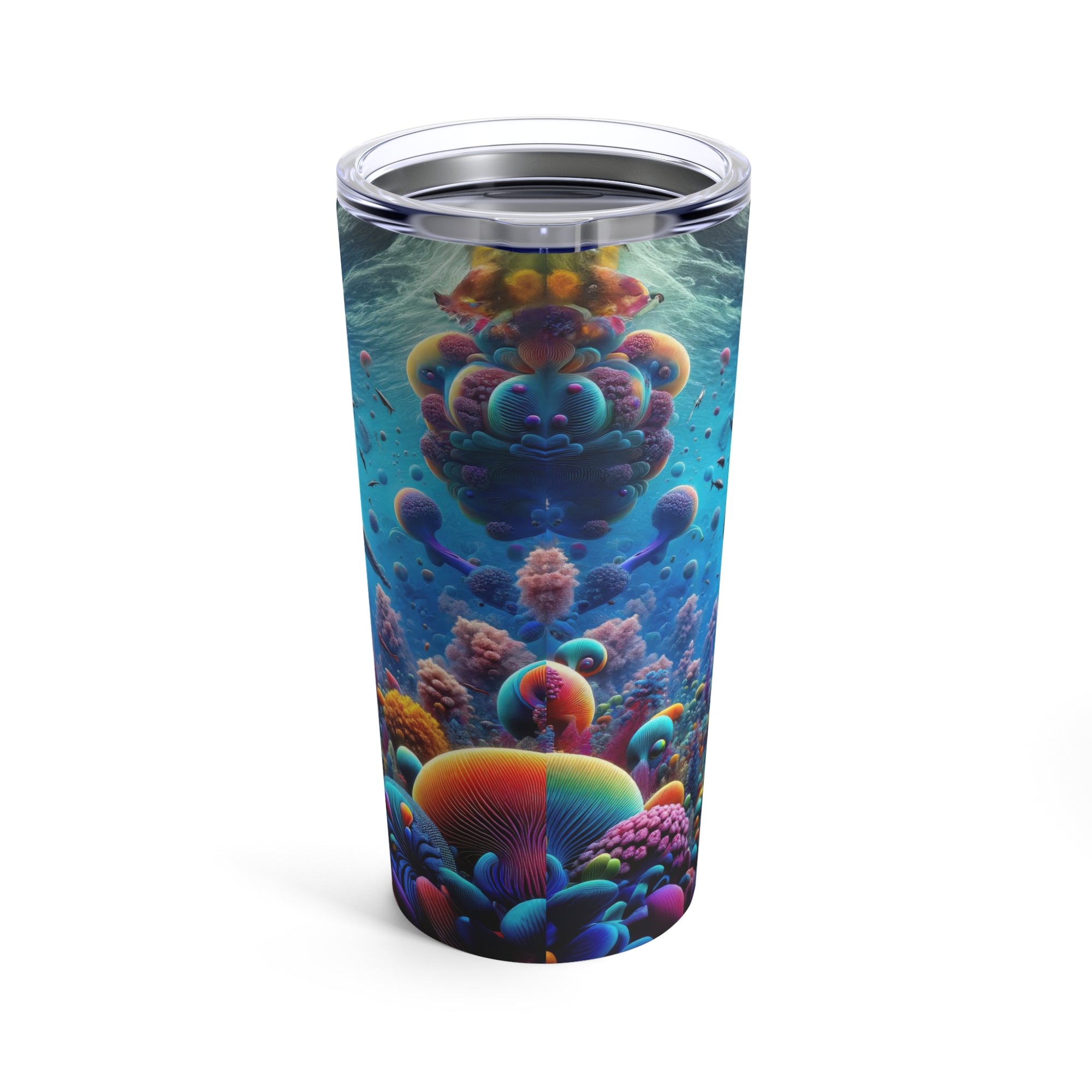 Orca Odyssey in the Coral Cosmos Tumbler 20oz