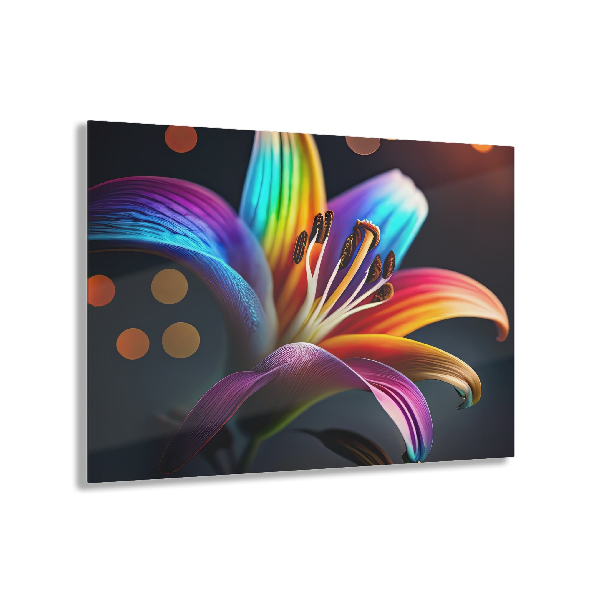Rainbow Lily Unfolds Acrylic Print