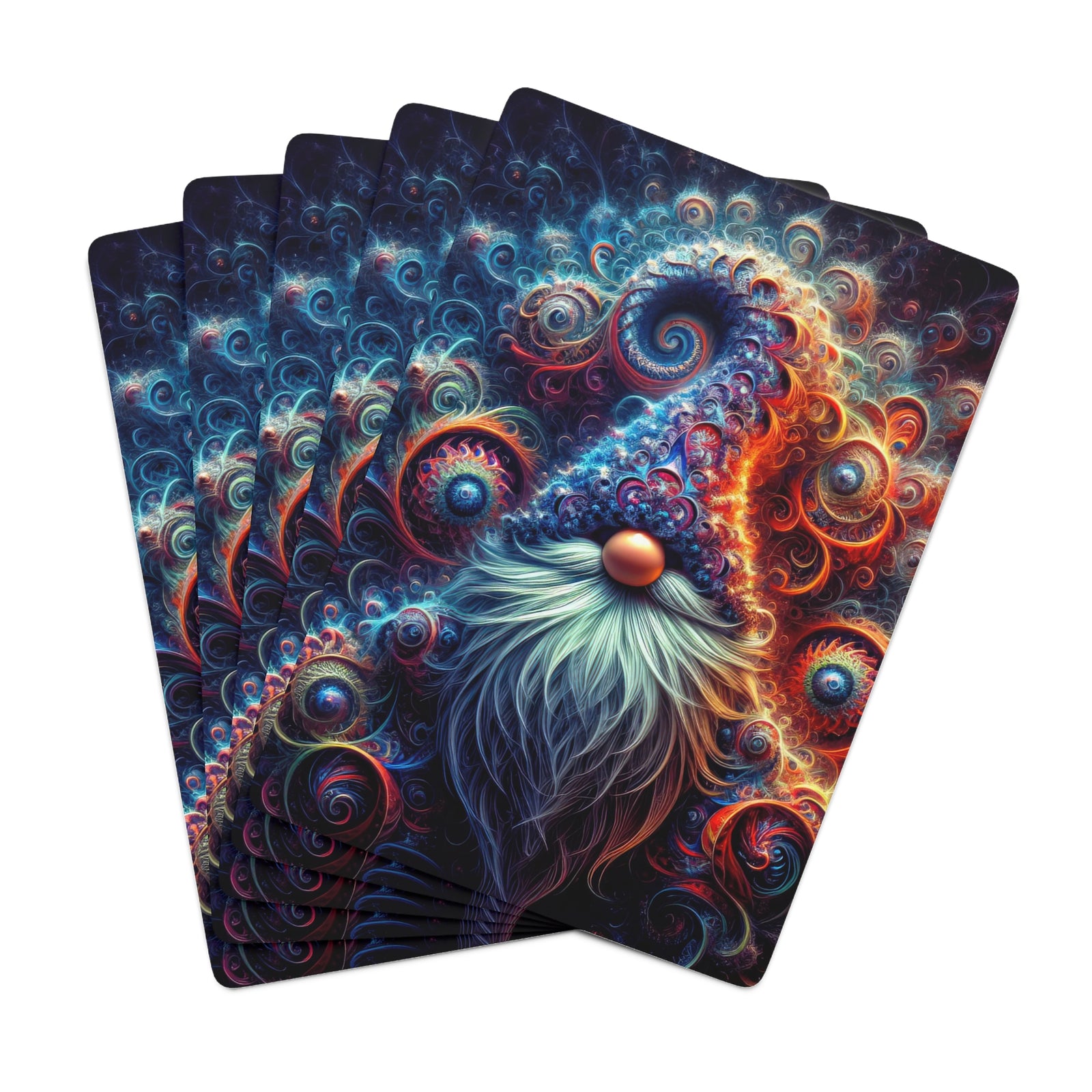 Spiral Whiskers of the Cosmic Gnome Poker Cards
