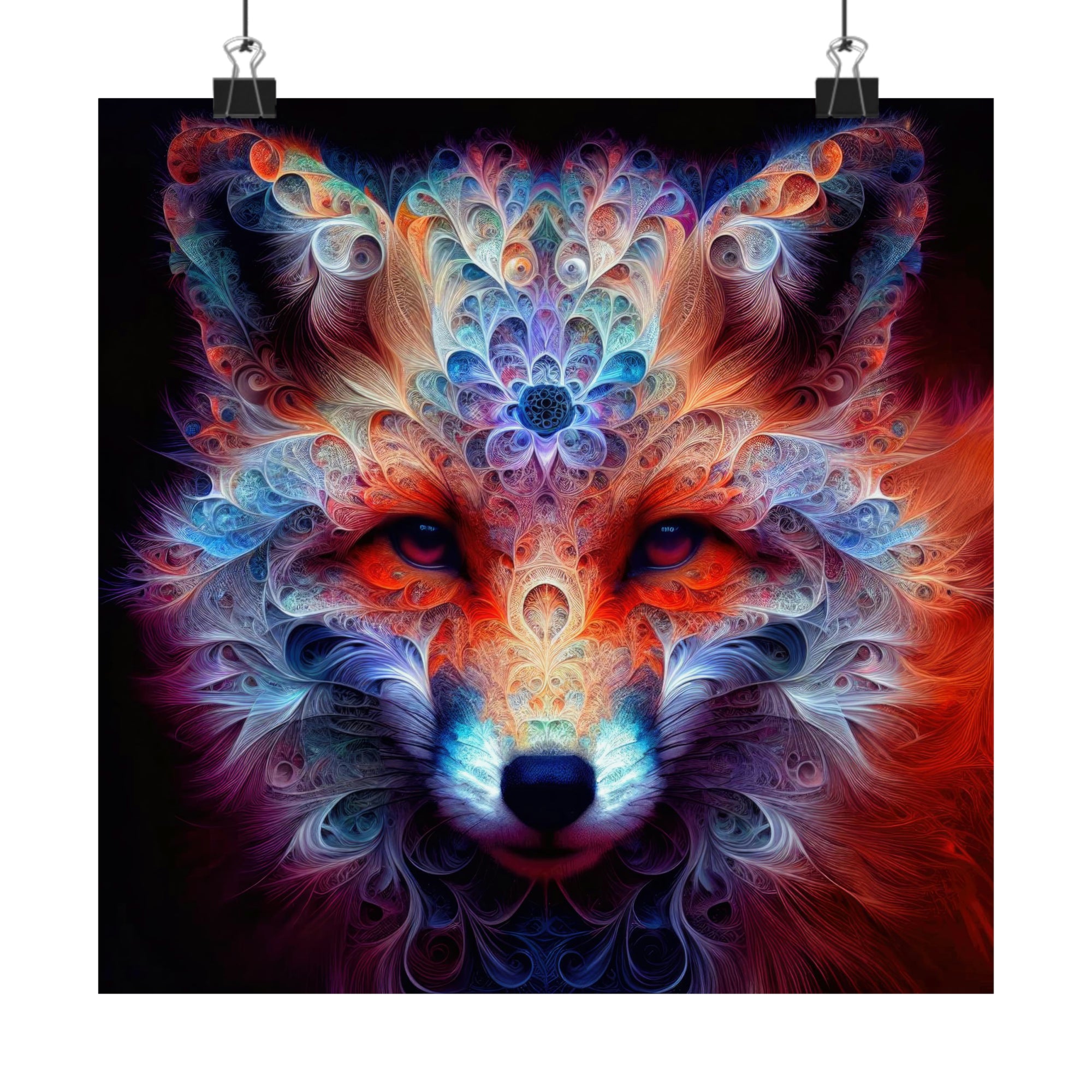 Fractilated Fox Poster