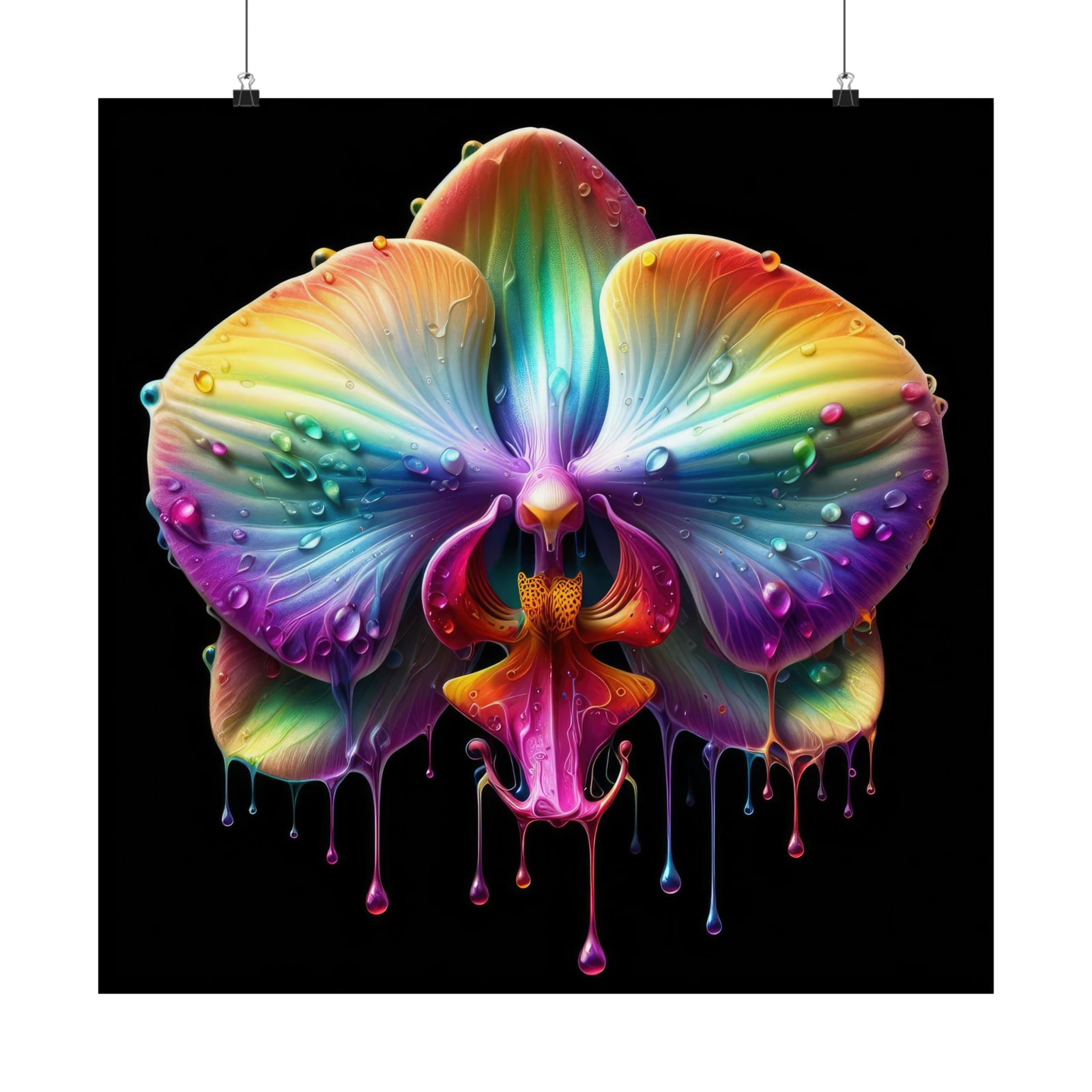 Orchidée arc-en-ciel Dripz I Poster