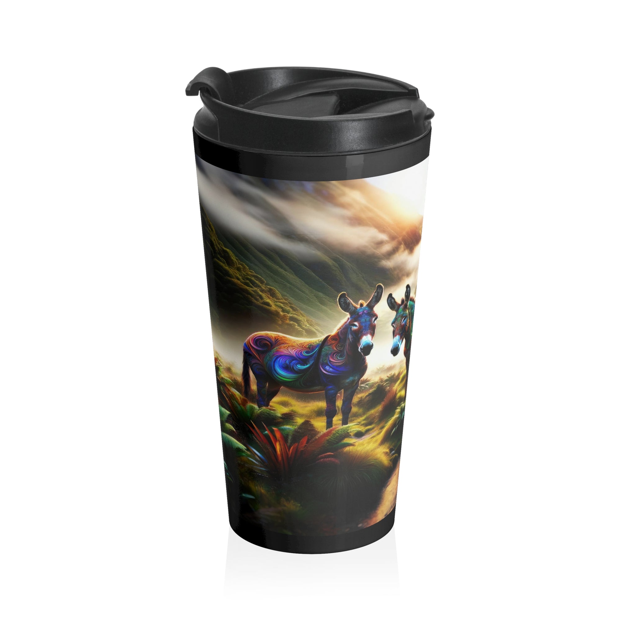 Burros del Valle Místico Taza de viaje