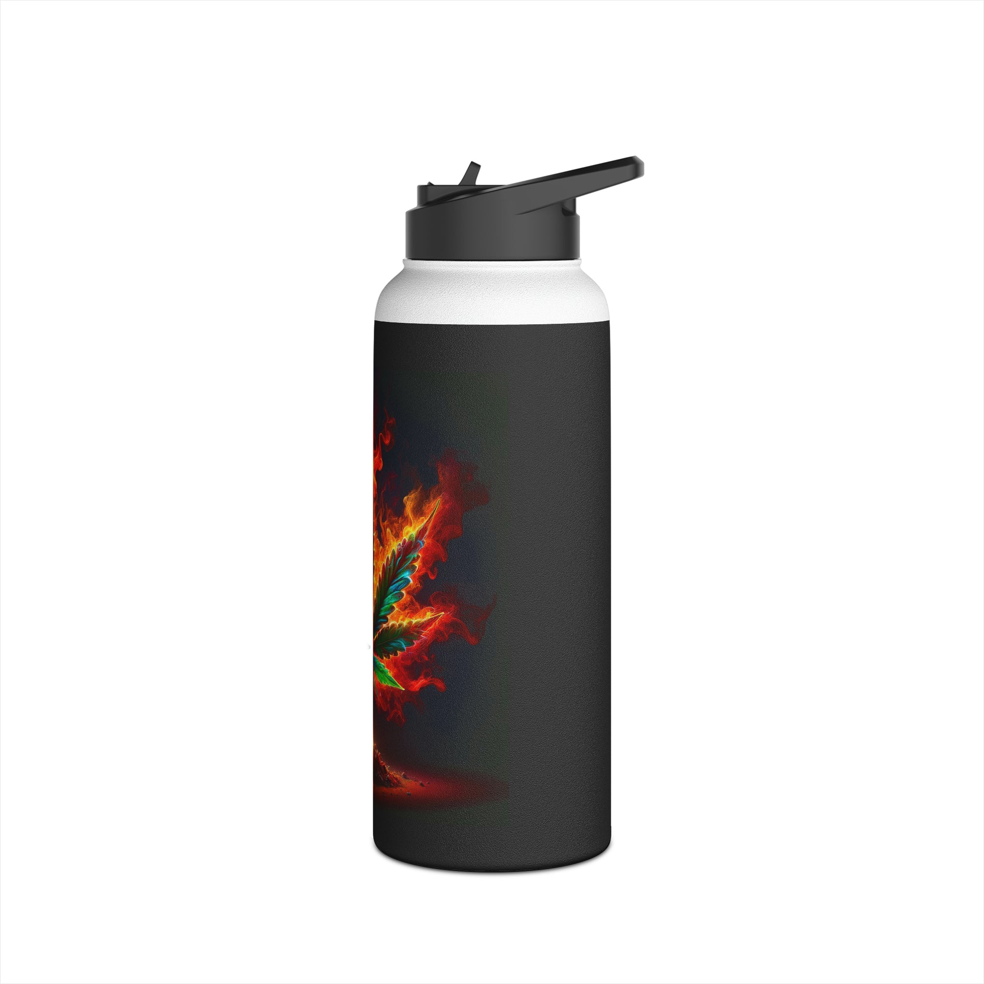 Bouteille d'eau en acier inoxydable Flames of Tranquility, couvercle standard