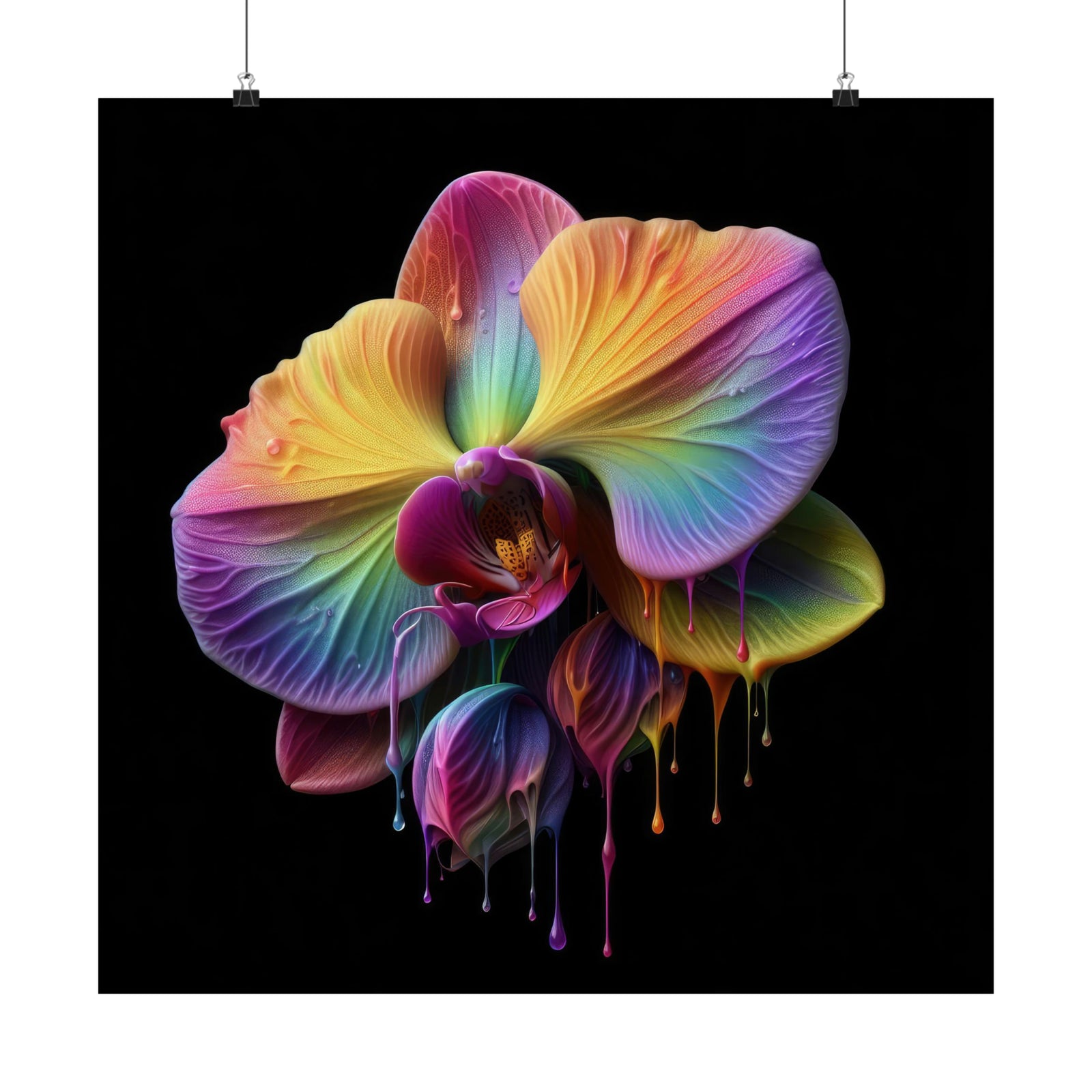 Orchidée arc-en-ciel Dripz K Poster