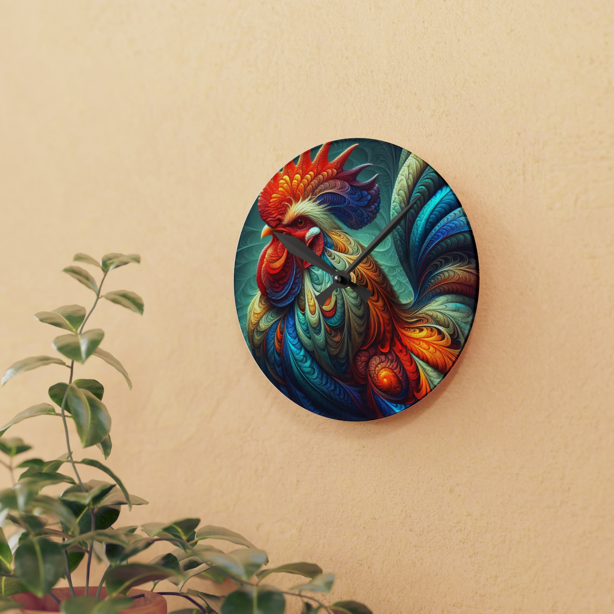 El reloj de pared acrílico Regal Acanthus Rooster