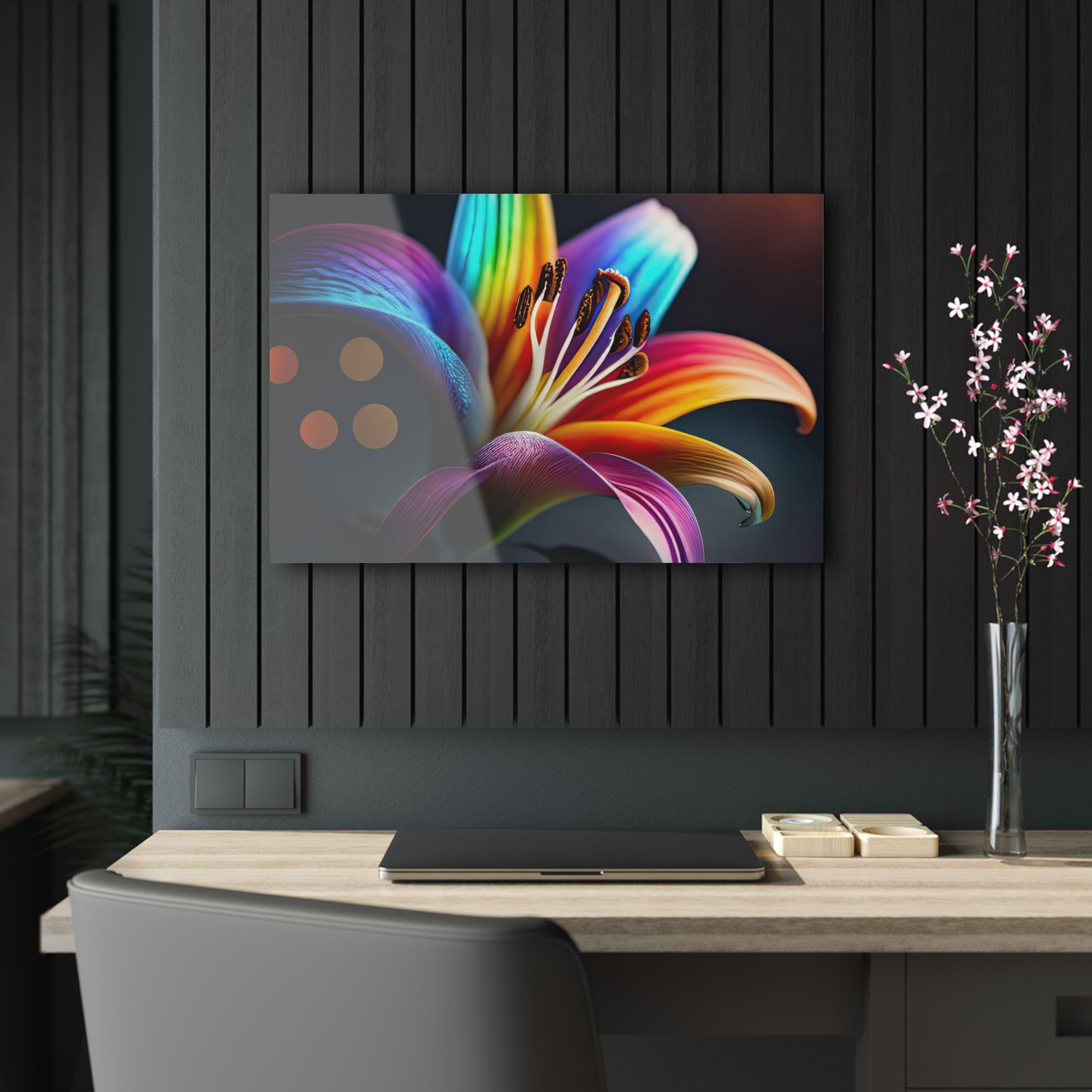 Rainbow Lily se déplie Impression sur Acrylique: