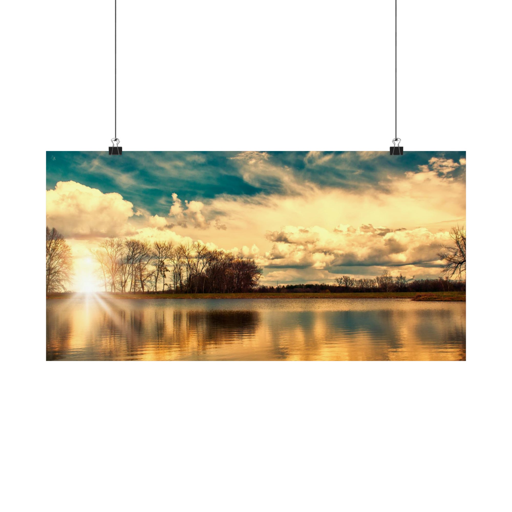 Busch Sunrise Behind Trees Poster