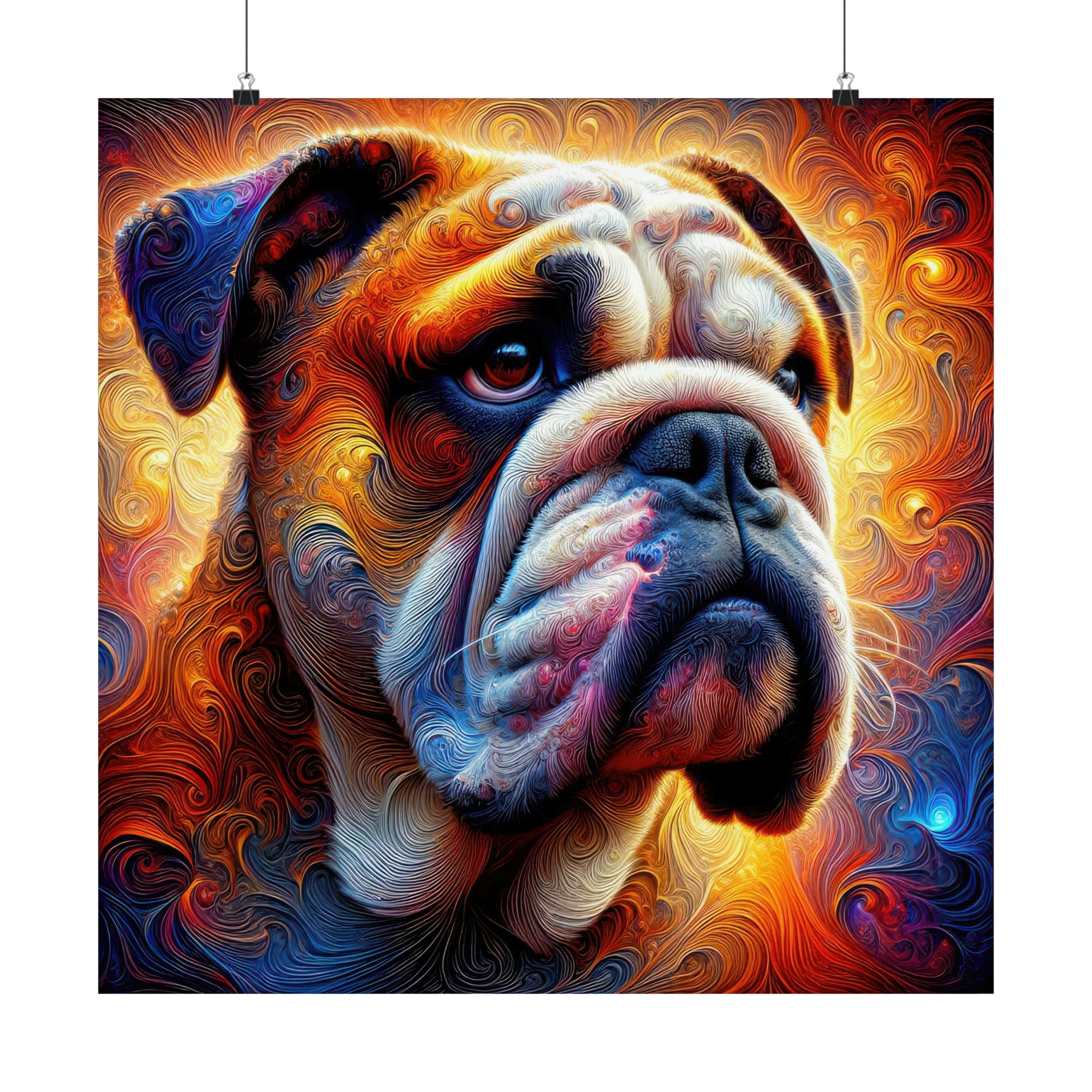 Retrato de un antiguo Bulldogge inglés Póster